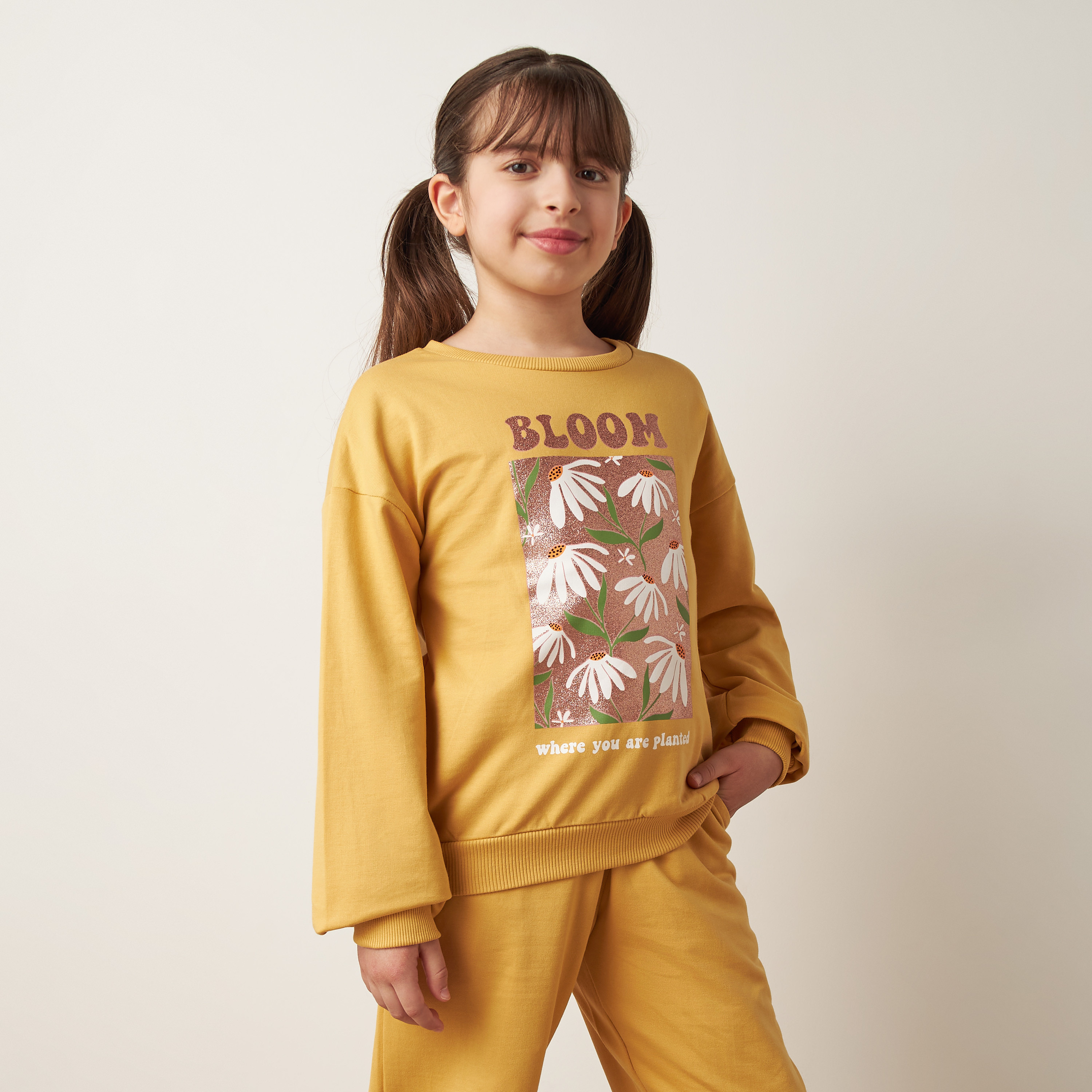 Juniors Floral Print Sweatshirt and Joggers Set-girls-clothing-setsandcoords-image-2