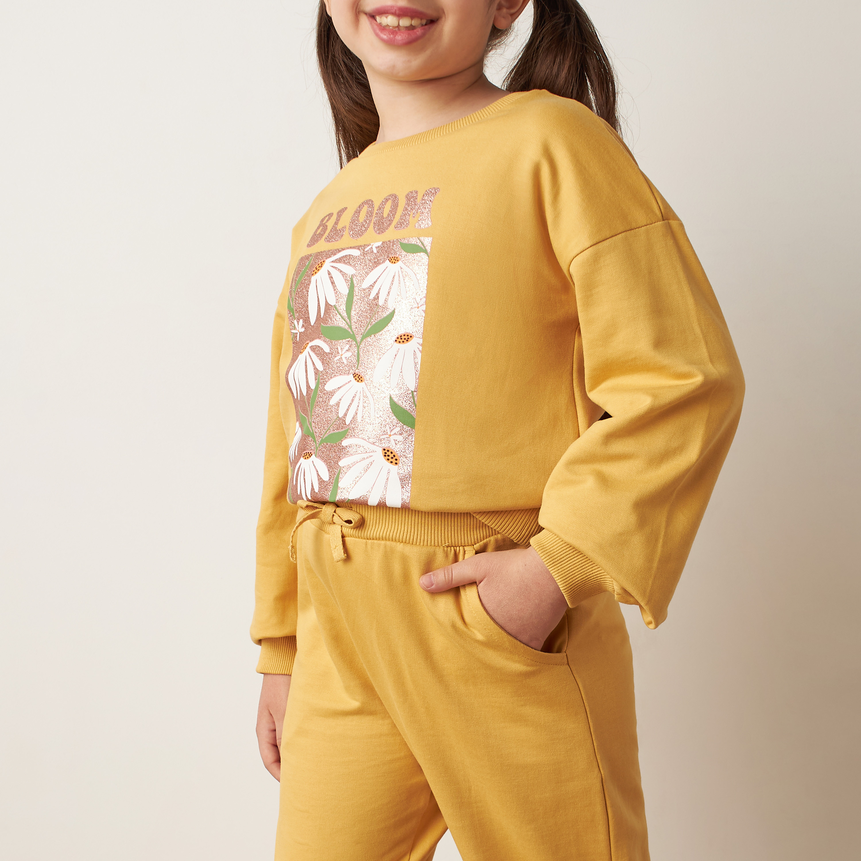 Juniors Floral Print Sweatshirt and Joggers Set-girls-clothing-setsandcoords-image-4