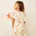 Eligo All-Over Floral Print Schiffli Top with Ruffle Detail and Round Neck-Blouses-thumbnail-3