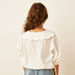 Eligo Pearl Embellished Top with Peter Pan Collar and 3/4 Sleeves-Blouses-thumbnail-3