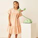 Eligo Schiffli Textured Tiered Dress with Pie Crust Collar and Short Sleeves-Dresses%2C Gowns and Frocks-thumbnail-0