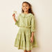 Eligo Floral Embroidered Tiered Dress with Peter Pan Collar and 3/4 Sleeves-Dresses%2C Gowns and Frocks-thumbnail-1