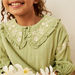 Eligo Floral Embroidered Tiered Dress with Peter Pan Collar and 3/4 Sleeves-Dresses%2C Gowns and Frocks-thumbnail-2