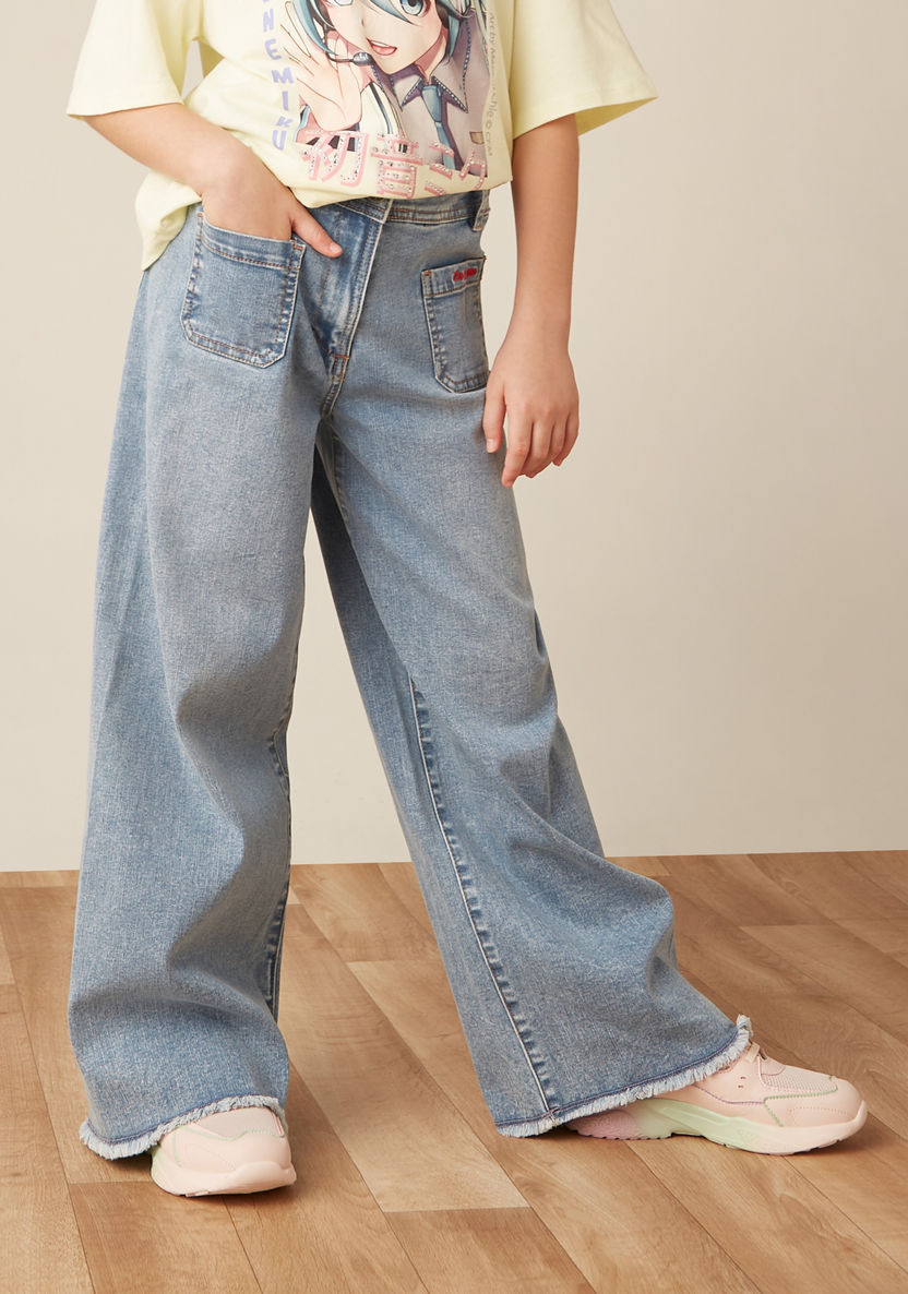 Lee Cooper Girls' Wide Leg Jeans-Pants-image-0