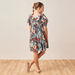 Lee Cooper All-Over Floral Print Dress with Puff Sleeves-Dresses%2C Gowns and Frocks-thumbnailMobile-3