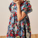 Lee Cooper All-Over Floral Print Dress with Puff Sleeves-Dresses%2C Gowns and Frocks-thumbnailMobile-4