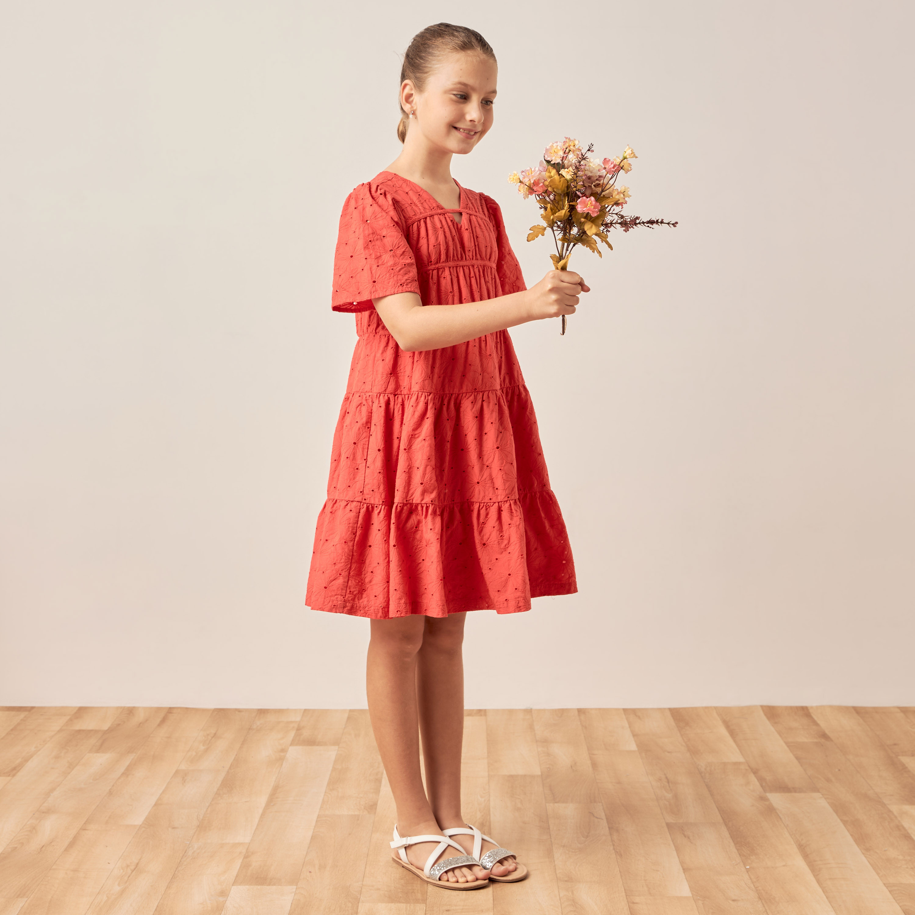 Buy Lee Cooper Schiffli Tiered Dress Online Mothercare Bahrain