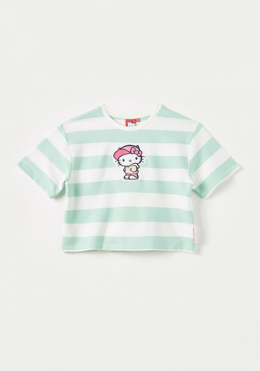 Sanrio Hello Kitty Applique Detail T-shirt-T Shirts-image-0