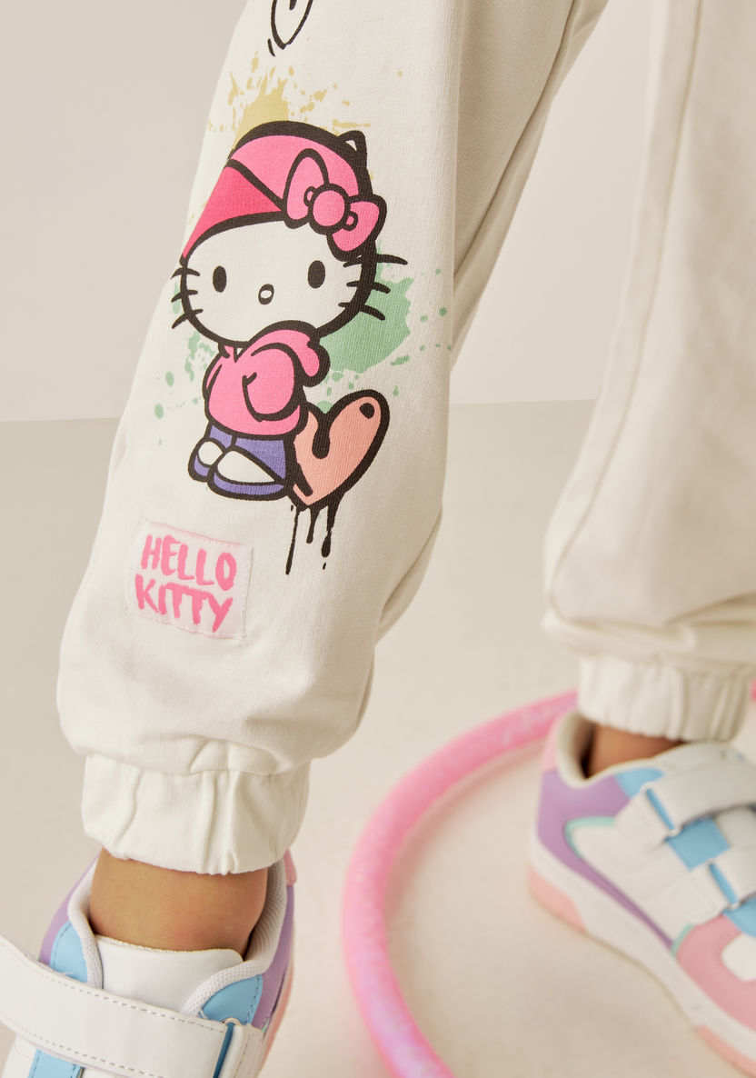 Sanrio Hello Kitty Glitter Print Joggers with Pockets and Drawstring Closure-Joggers-image-2