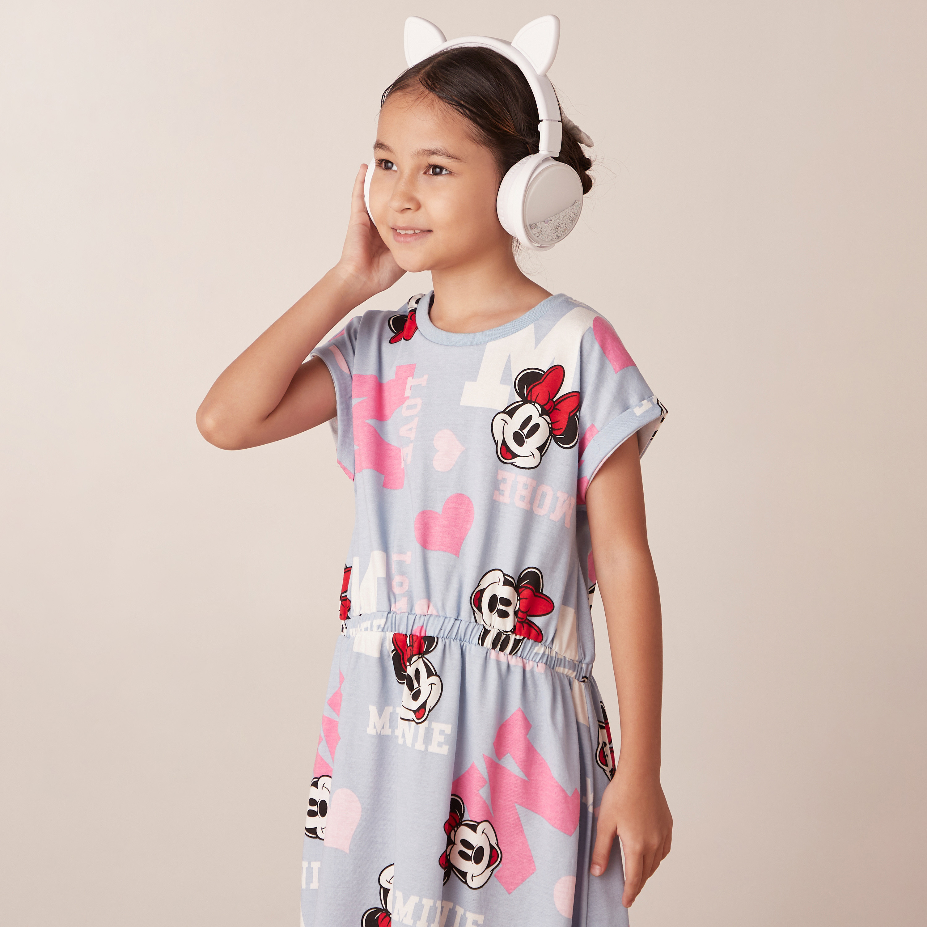 Disney All-Over Minnie Mouse Print Dress with Short Sleeves-girls-clothing-dressesandjumpsuits-image-3