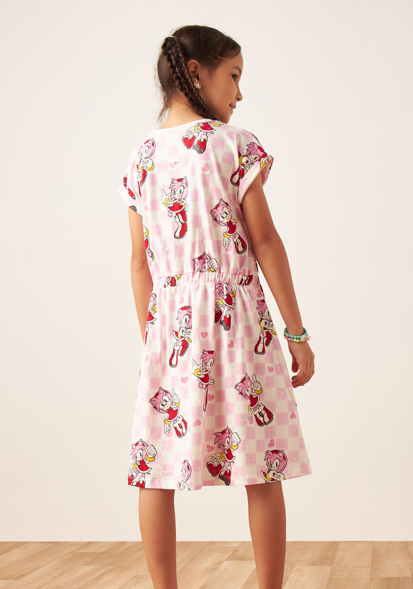 SEGA All-Over Amy Rose Print A-line Dress with Short Sleeves-Dresses%2C Gowns and Frocks-image-2