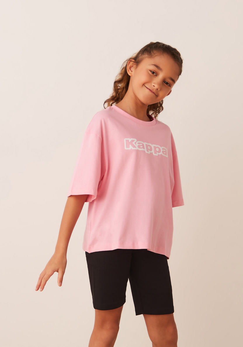 Kappa Logo Print T-shirt with Crew Neck and Short Sleeves-T Shirts-image-0