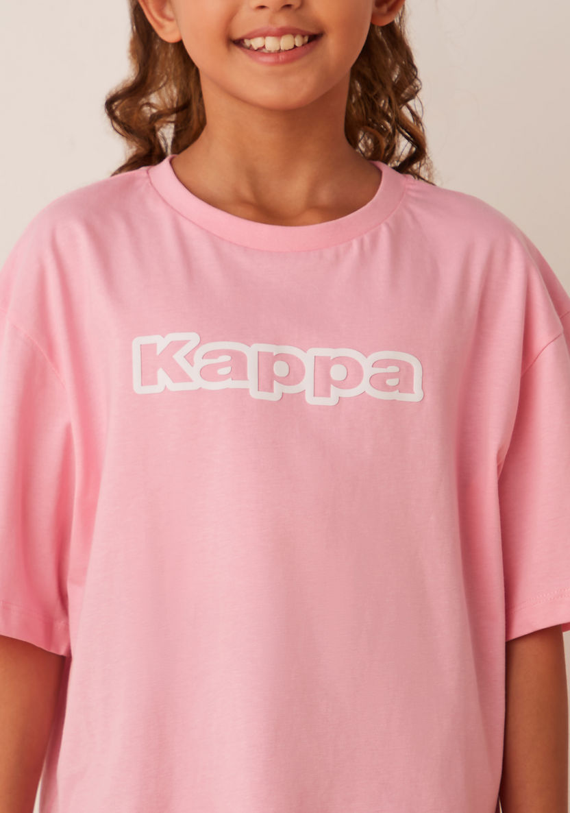 Kappa Logo Print T-shirt with Crew Neck and Short Sleeves-T Shirts-image-1