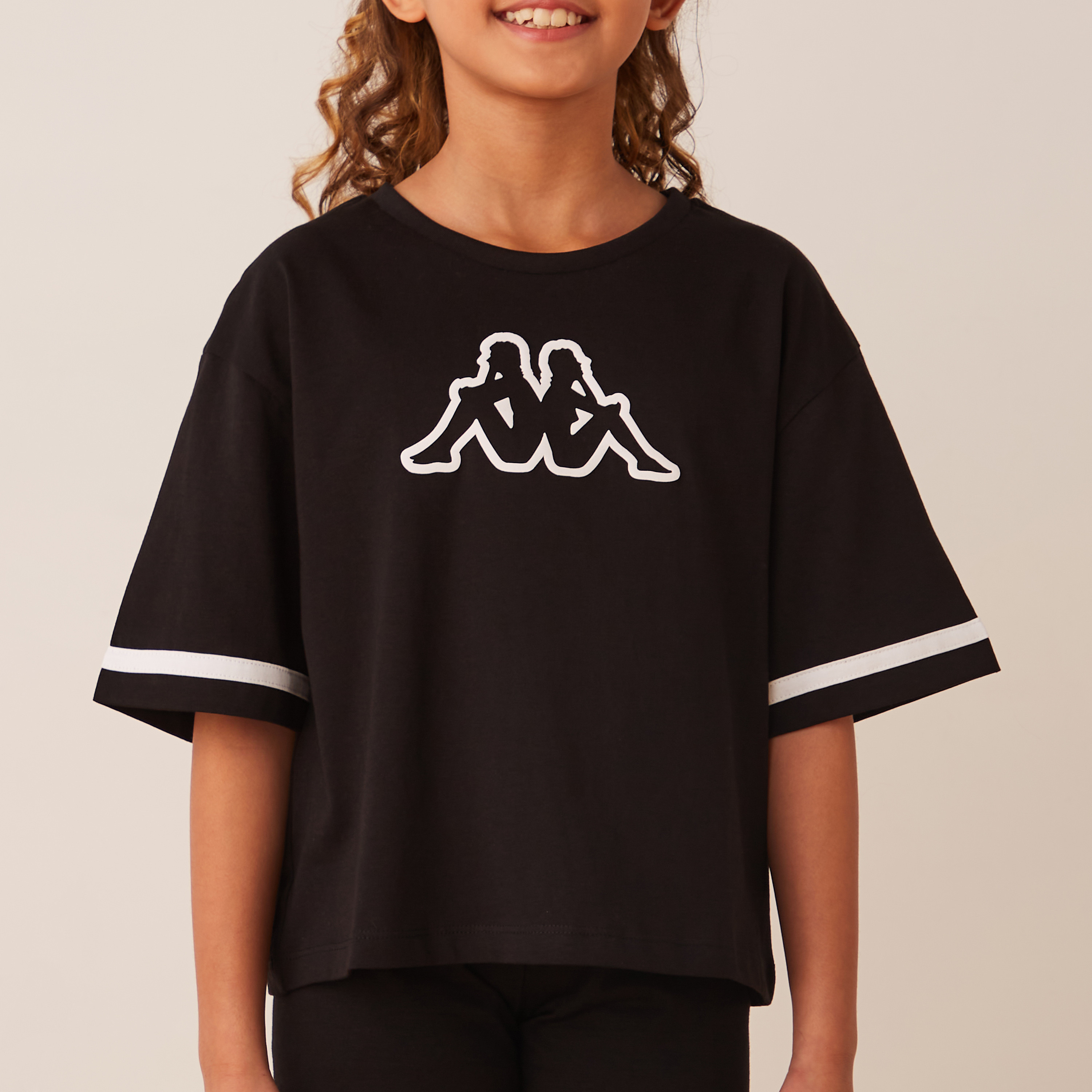 تيشيرت بأكمام قصيرة وطبعات شعار من كابا-sports-girls-clothing-tops-image-3