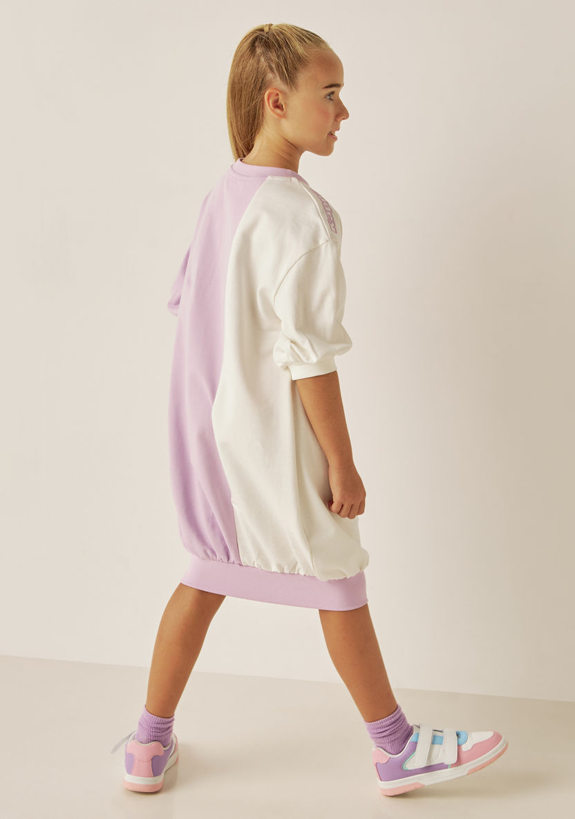 Kappa Cut and Sew Sweat Dress with Drop Shoulder Sleeves-Dresses%2C Gowns and Frocks-image-3