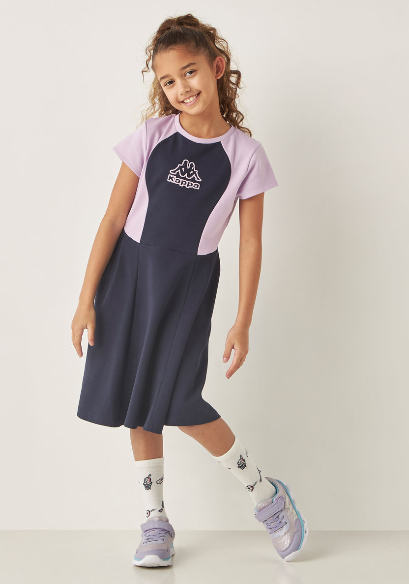 Kappa Logo Detail Dress with Short Sleeves-Dresses%2C Gowns and Frocks-image-1