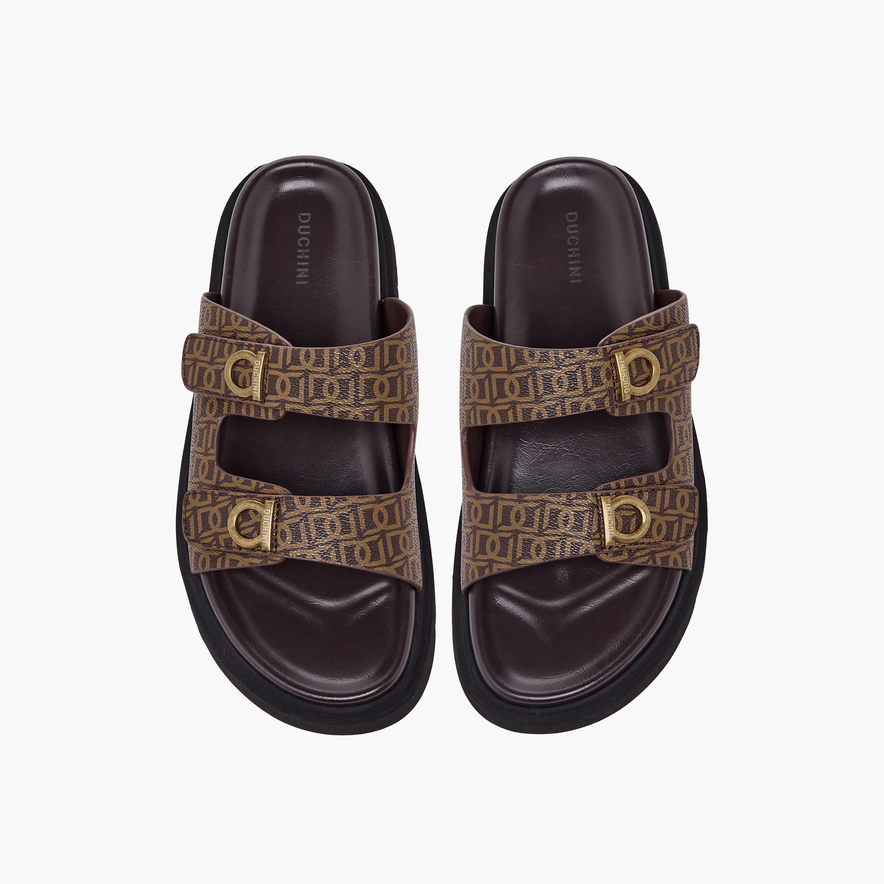 Duchini Men Monogram Print Comfort Sandals-men-shoes-sandals-image-1