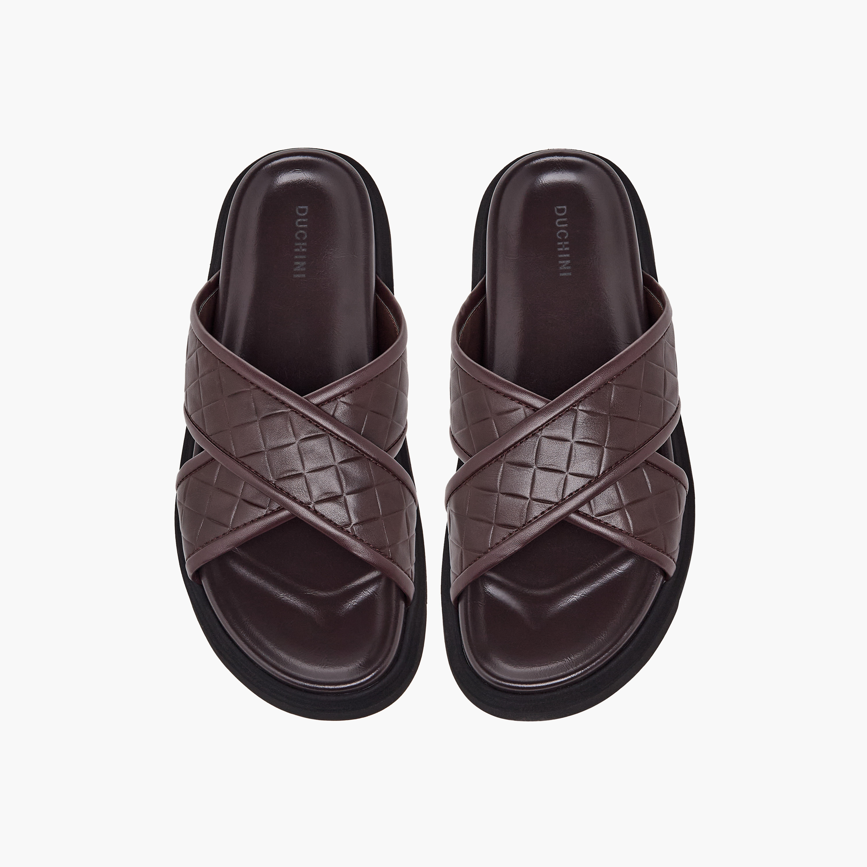 Duchini Men Quilted Criss-Cross Comfort Sandals-men-shoes-sandals-image-1