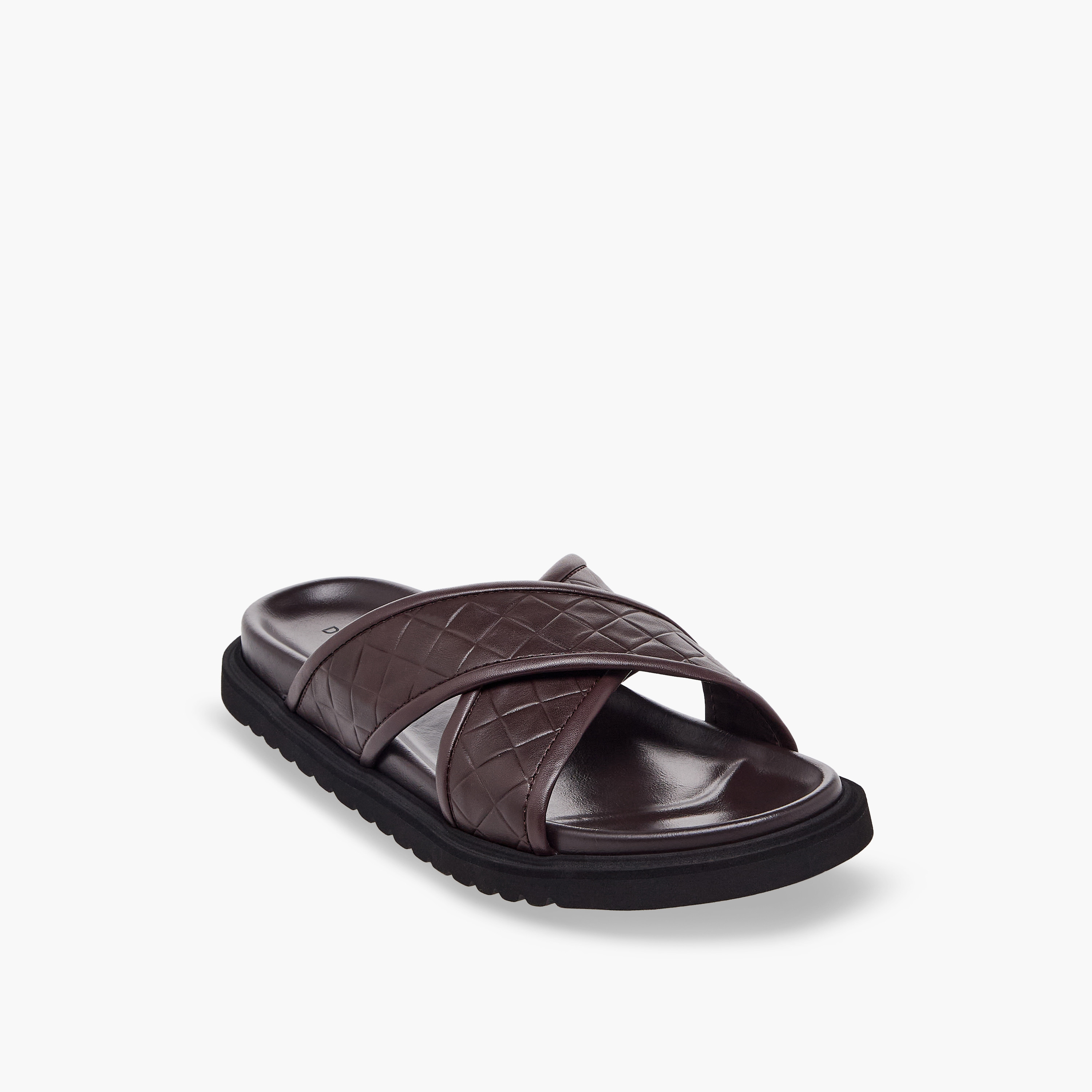 Duchini Men Quilted Criss-Cross Comfort Sandals-men-shoes-sandals-image-2