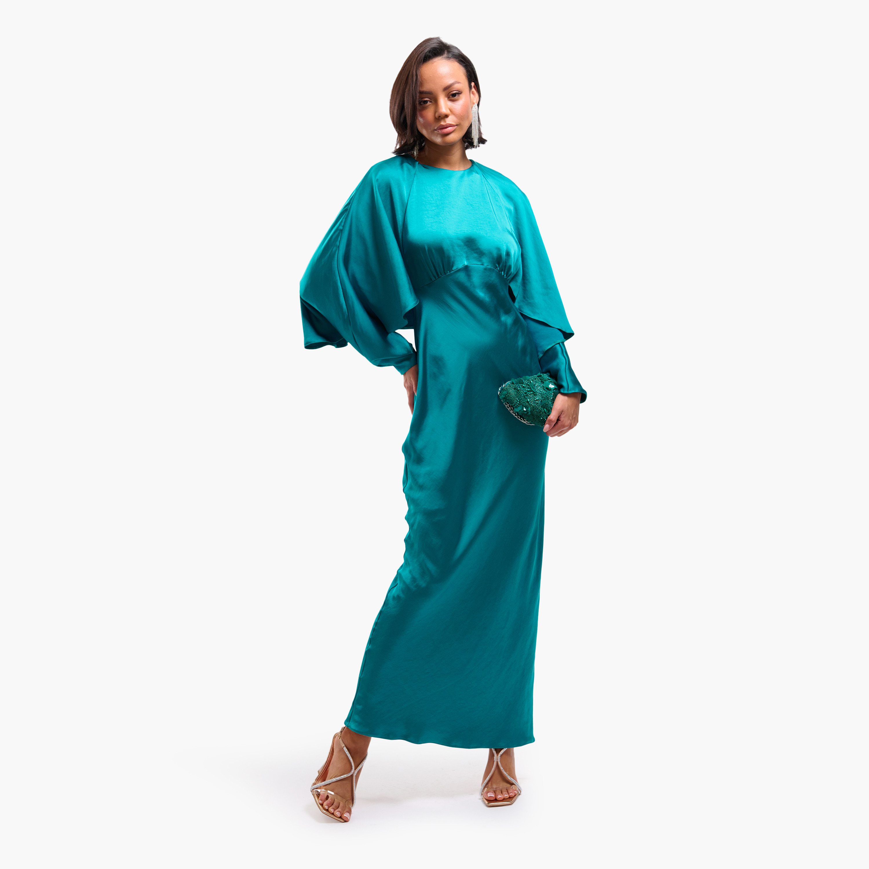 فستان سهرة ماكسي نسائي مستقيم بأكمام خفاش من فايا-women-clothing-dresses-image-1