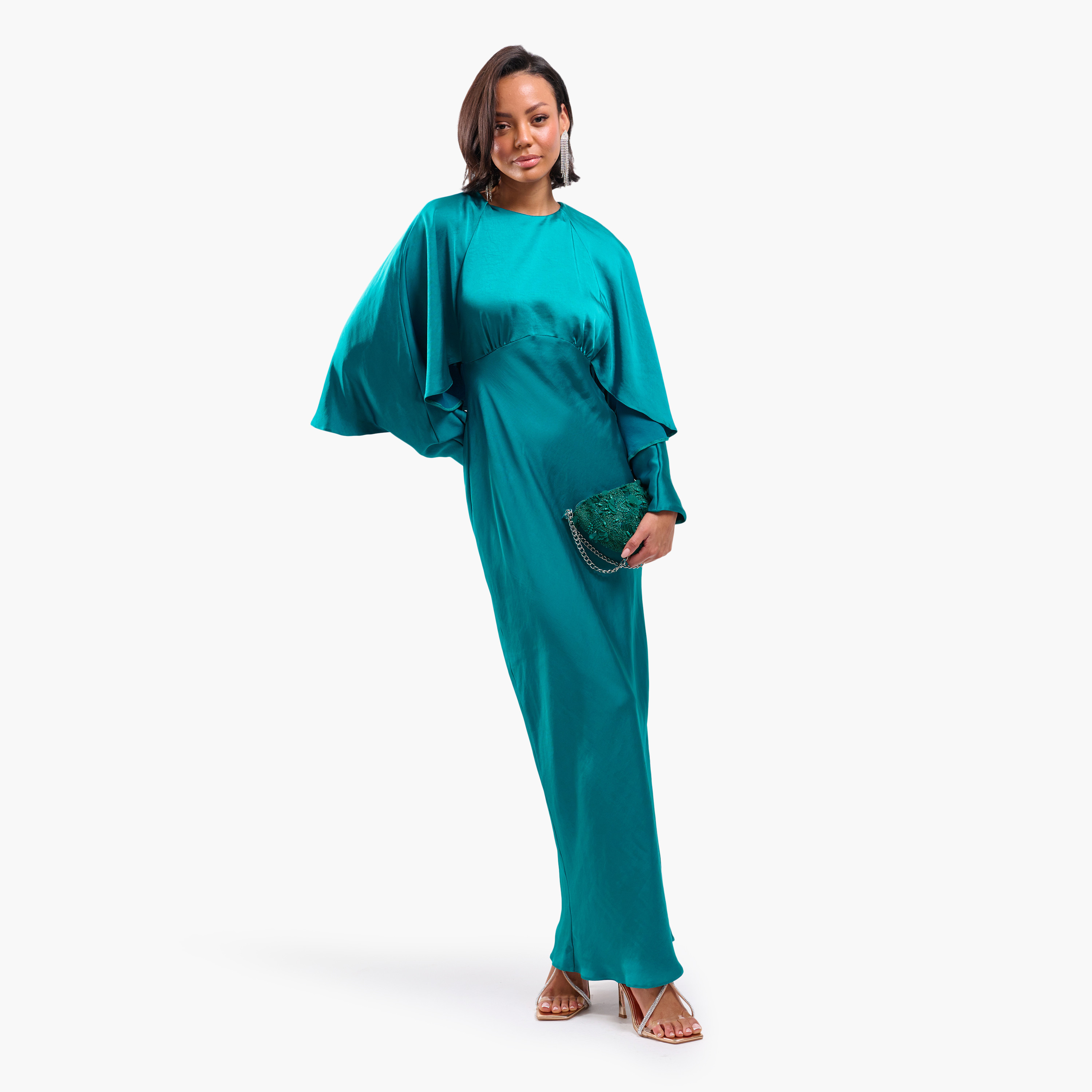 FAIA Batwing Sleeves Column Women's Evening Maxi Dress-women-clothing-dresses-image-5