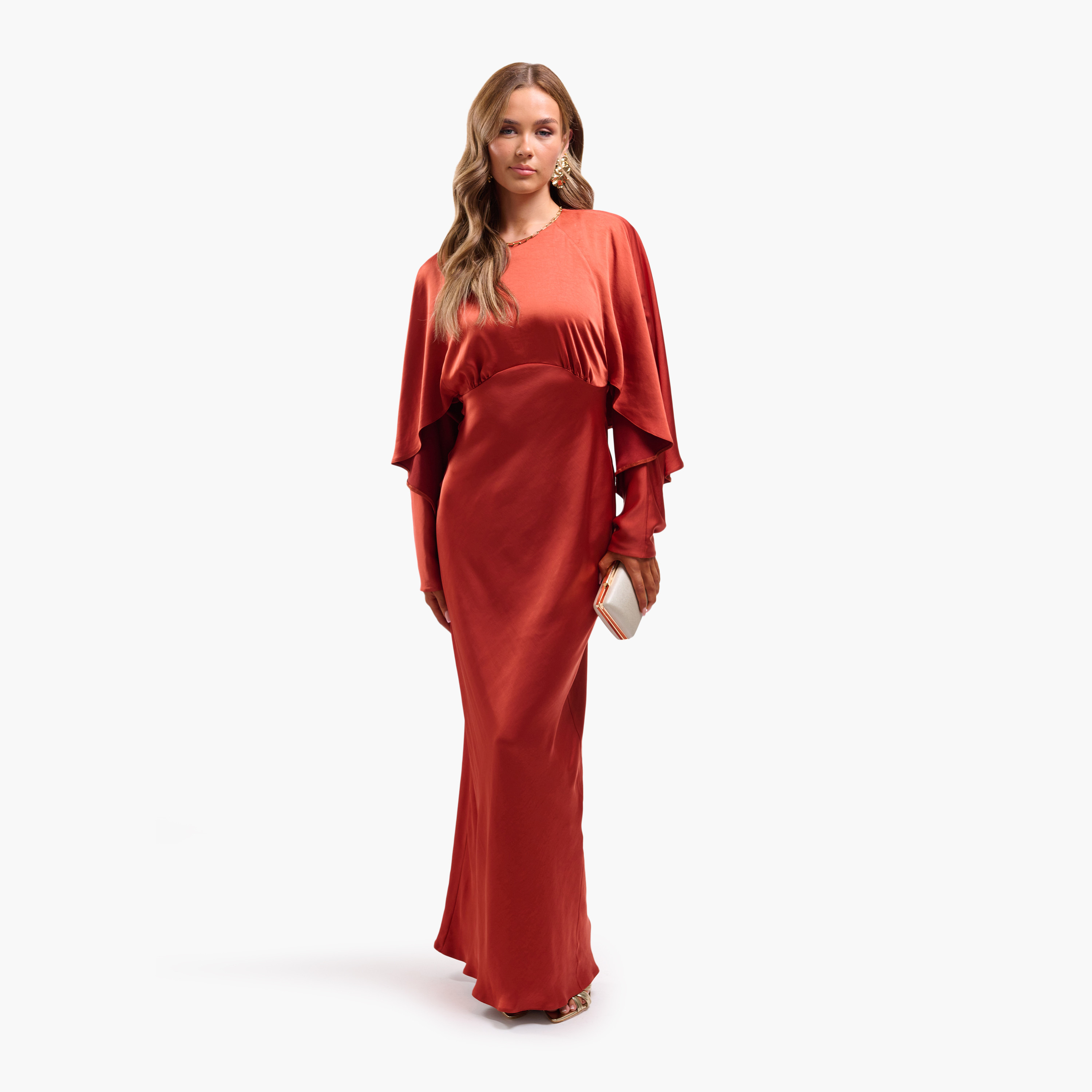 FAIA Batwing Sleeves Column Women's Evening Maxi Dress-women-clothing-dresses-image-7