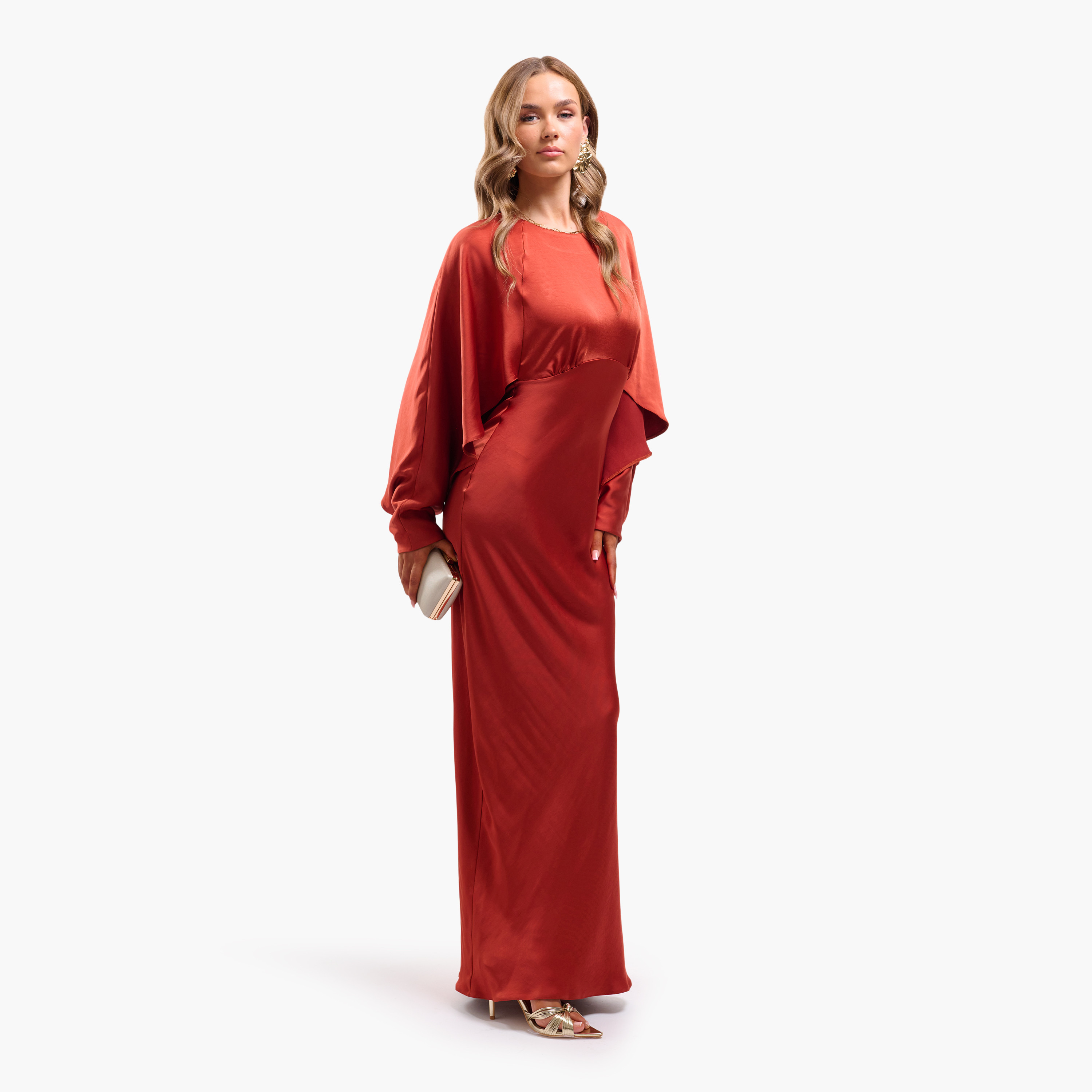 FAIA Batwing Sleeves Column Women's Evening Maxi Dress-women-clothing-dresses-image-8