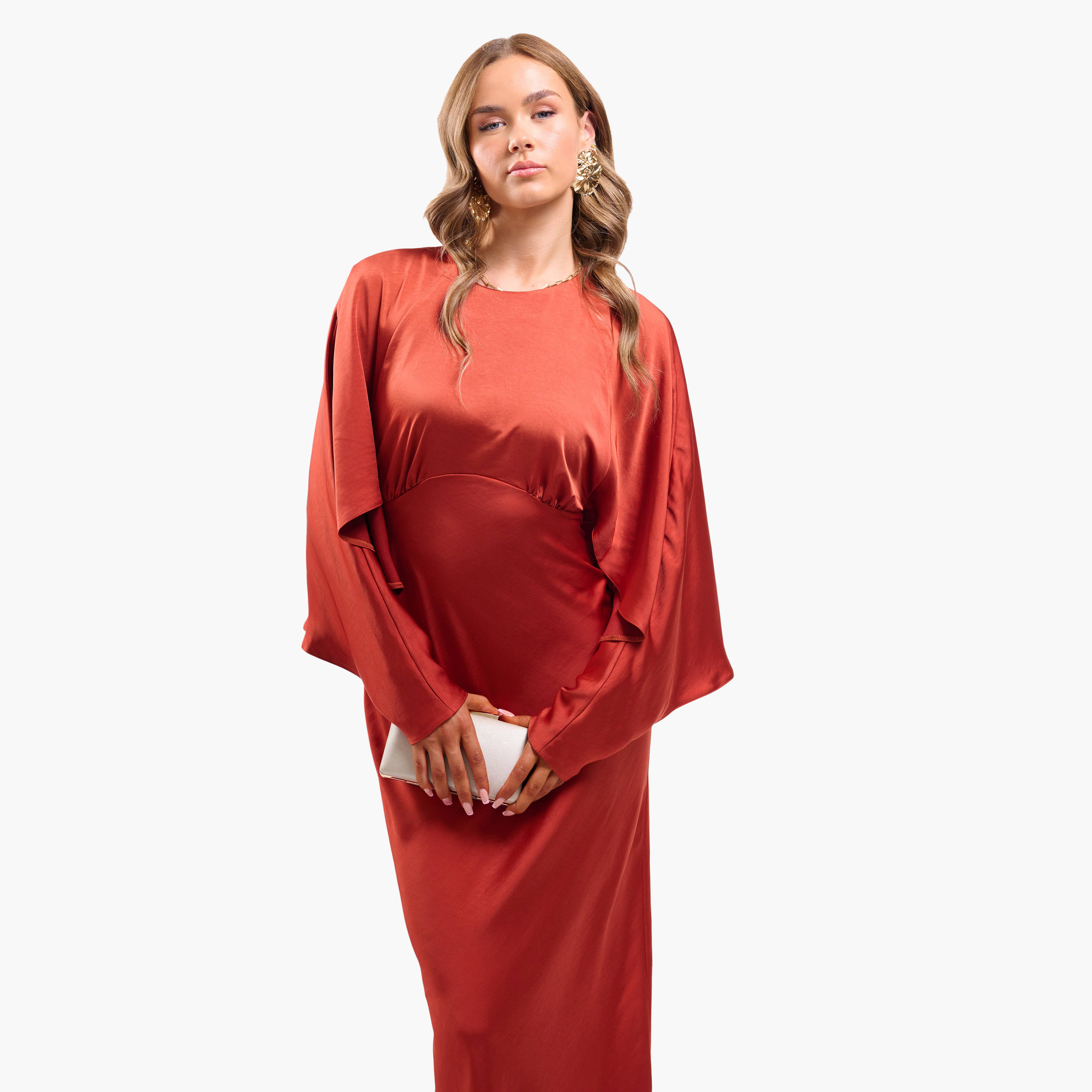 FAIA Batwing Sleeves Column Women's Evening Maxi Dress-women-clothing-dresses-image-10