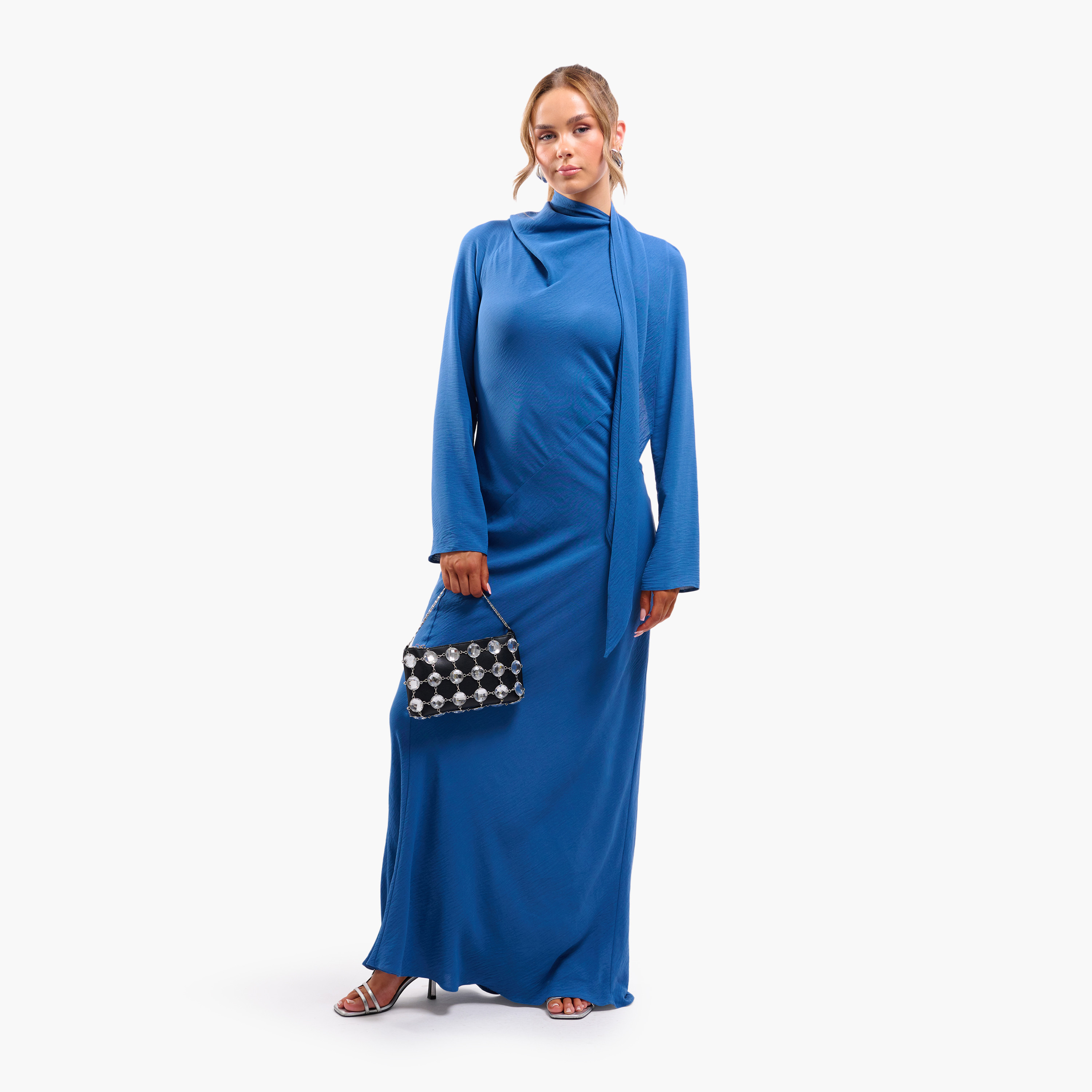 FAIA Textured High Neck Women's Maxi Dress-women-clothing-dresses-image-1