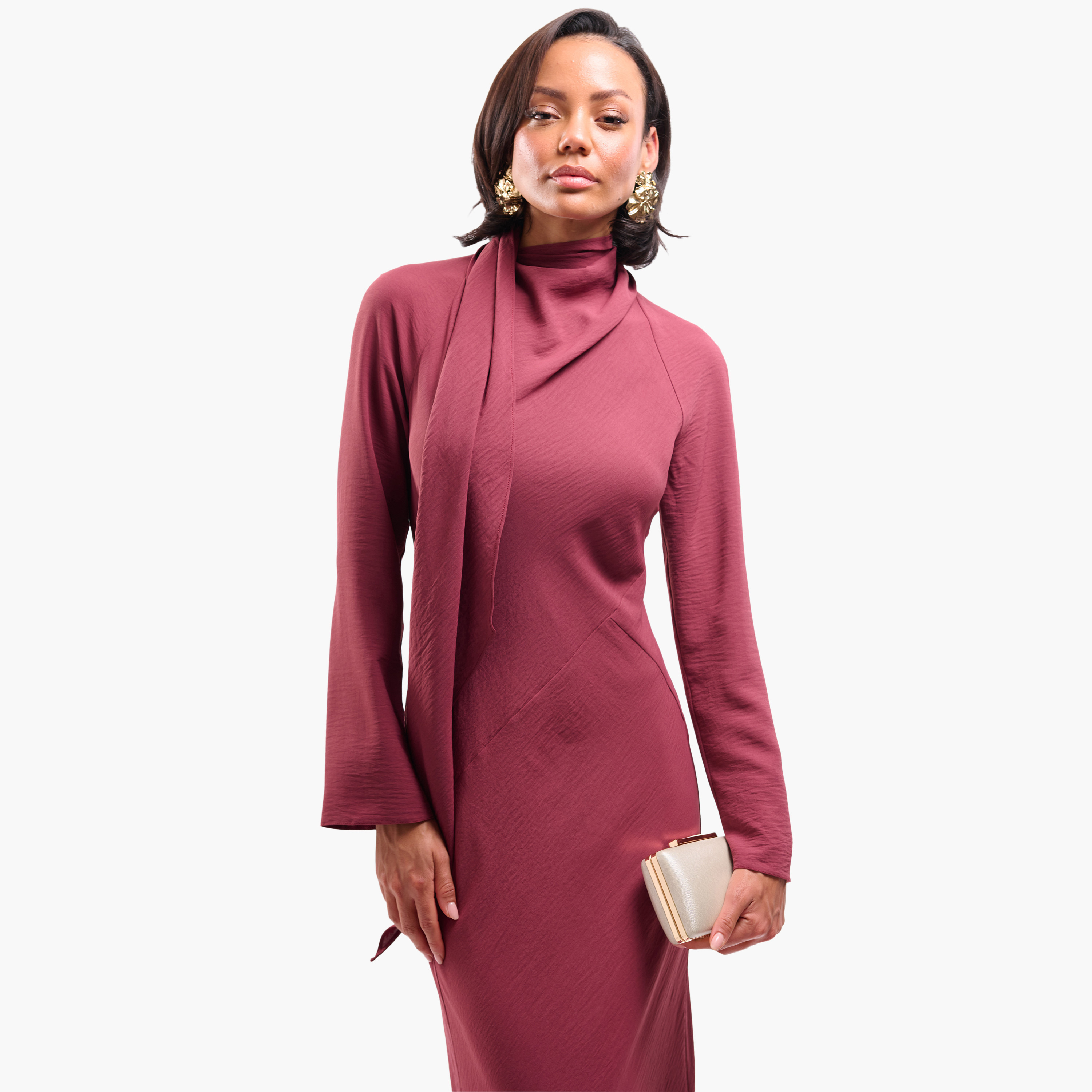FAIA Textured High Neck Women's Maxi Dress-women-clothing-dresses-image-10