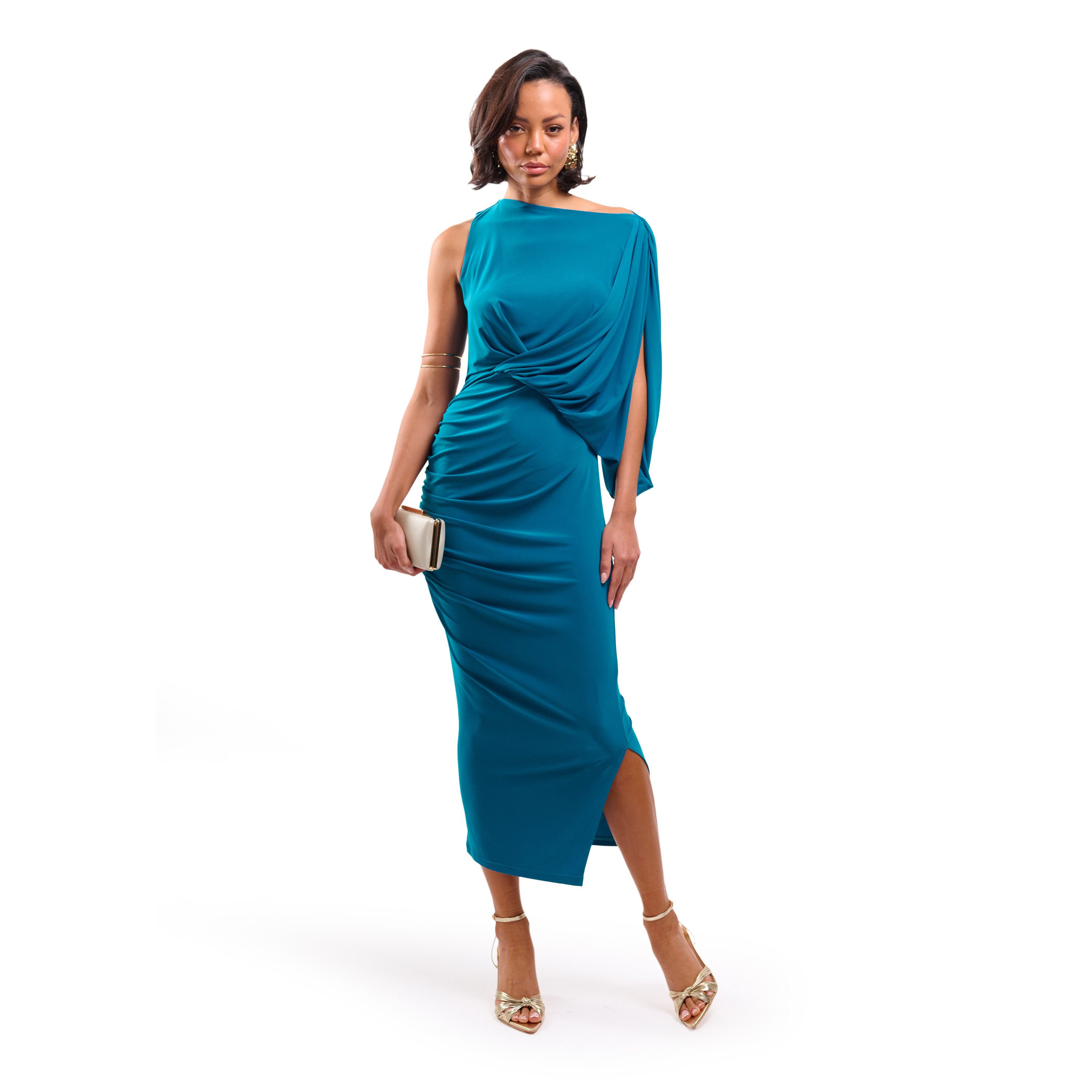 FAIA Draped Column Women's Midi Dress-women-clothing-dresses-image-7