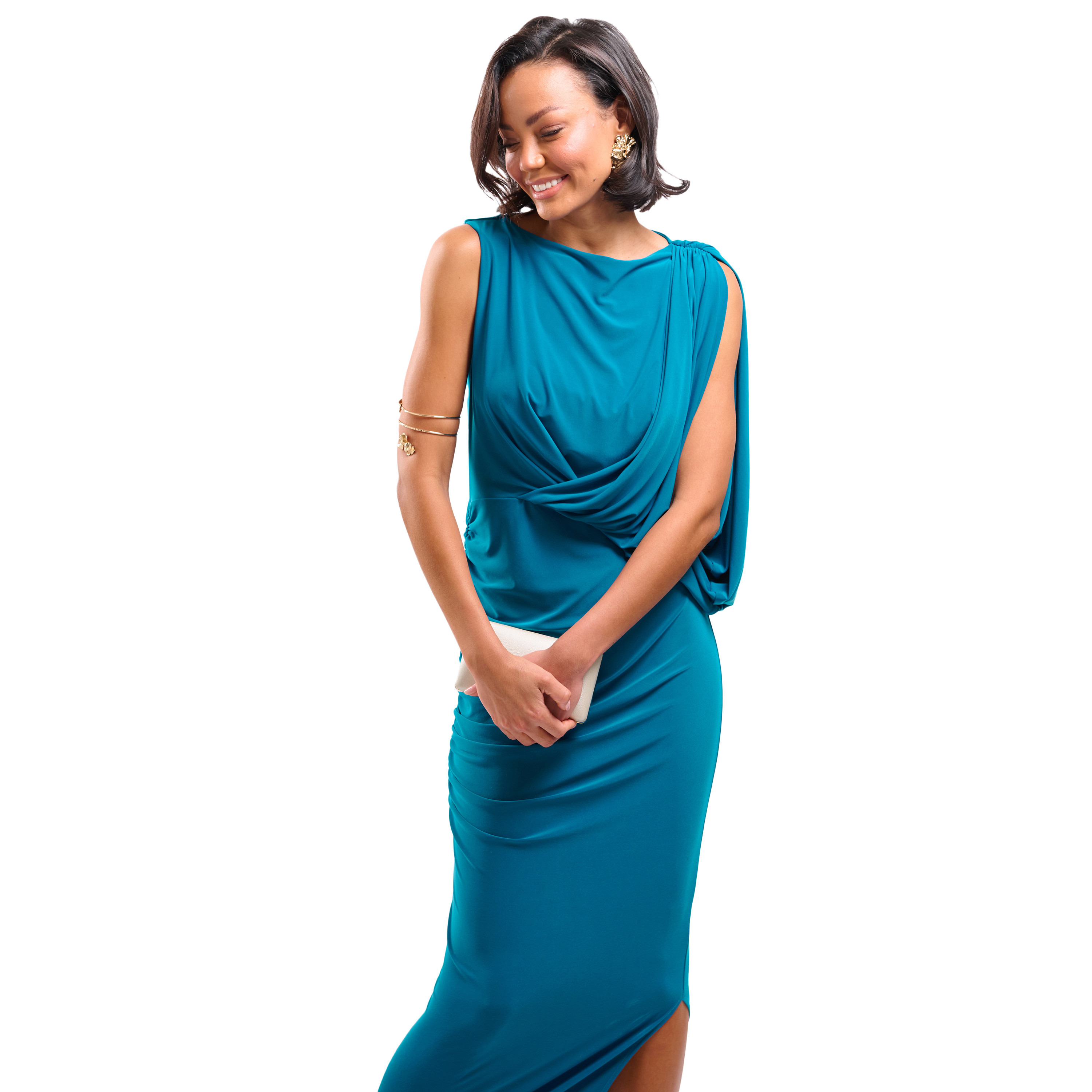 FAIA Draped Column Women's Midi Dress-women-clothing-dresses-image-10