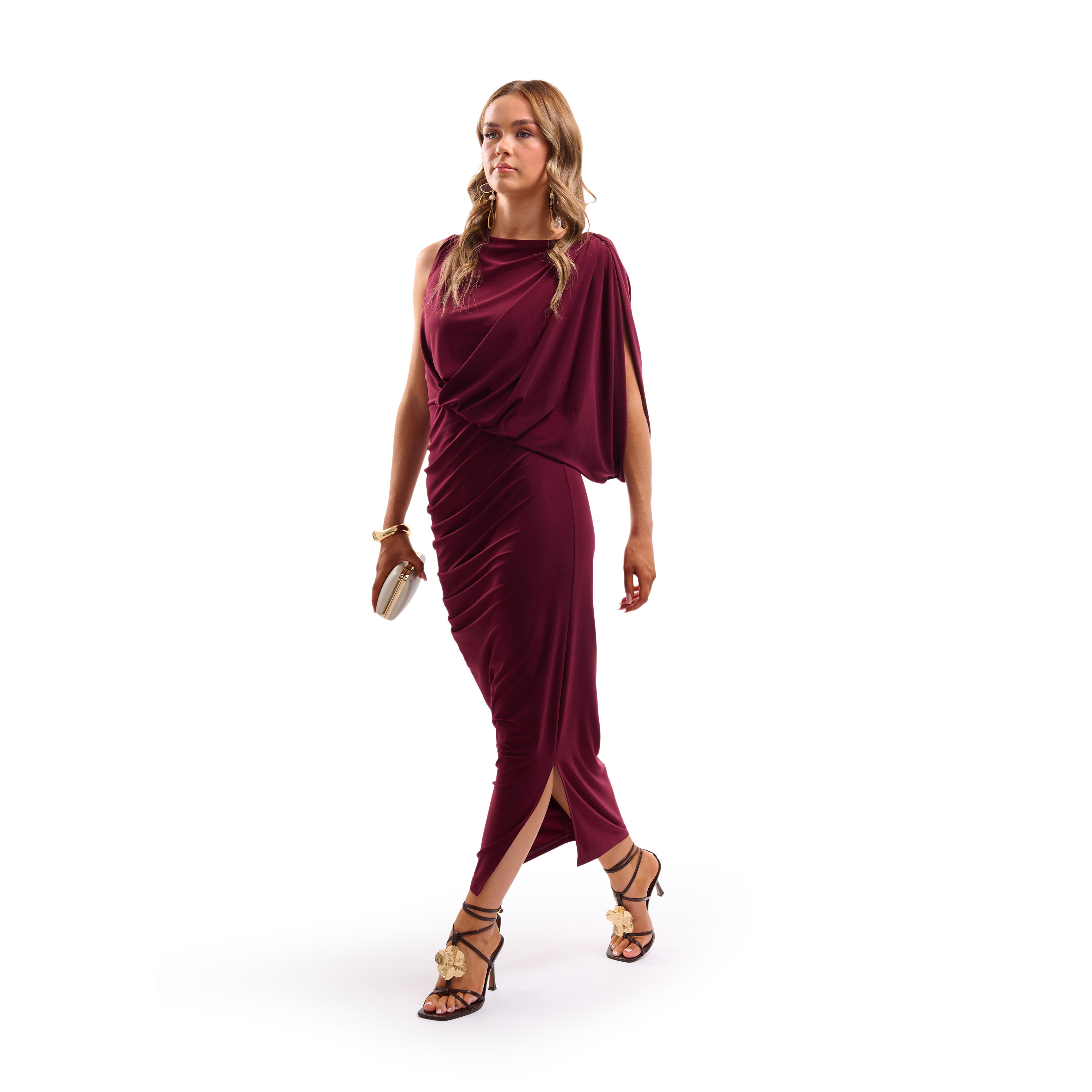 FAIA Draped Column Women's Midi Dress-women-clothing-dresses-image-2