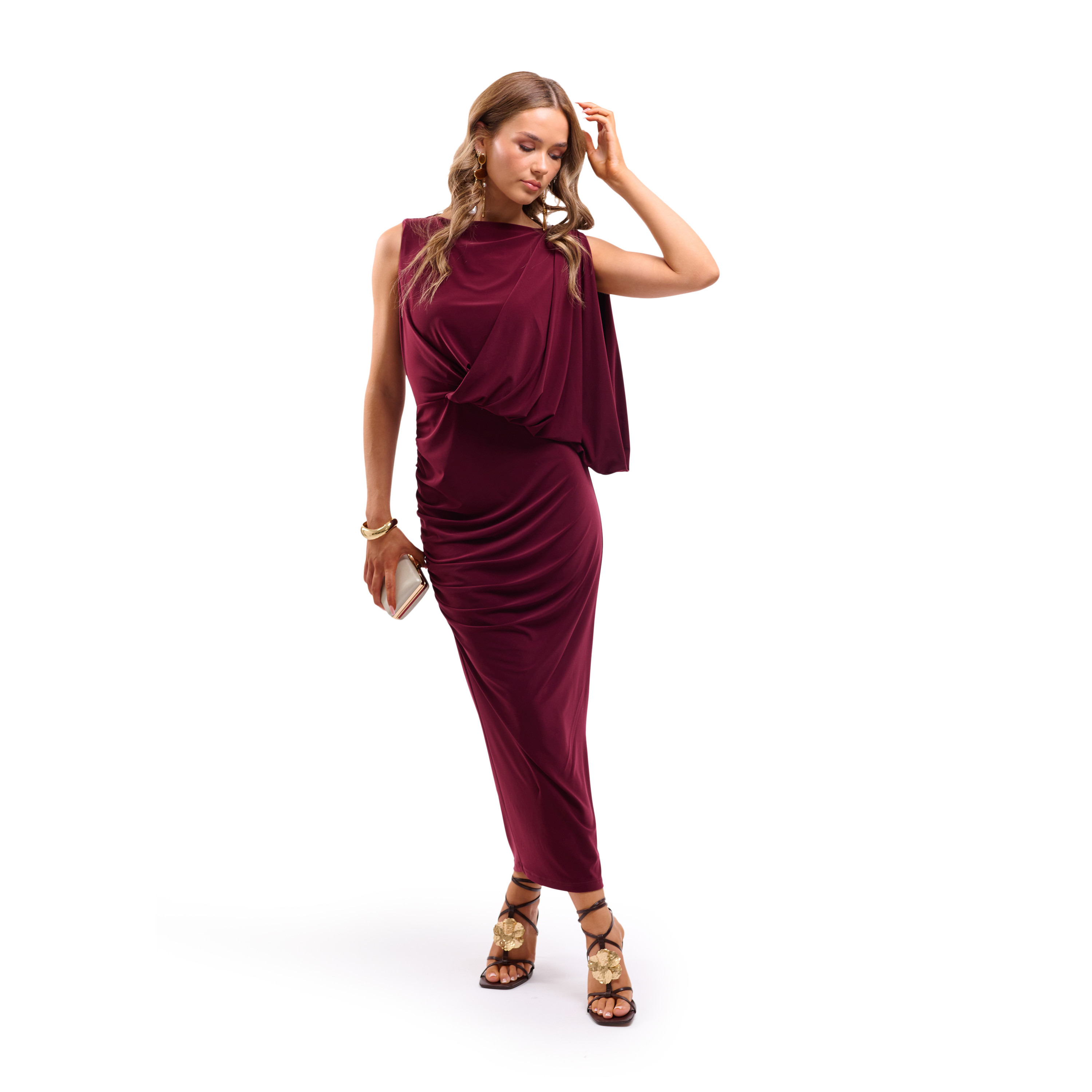 FAIA Draped Column Women's Midi Dress-women-clothing-dresses-image-4