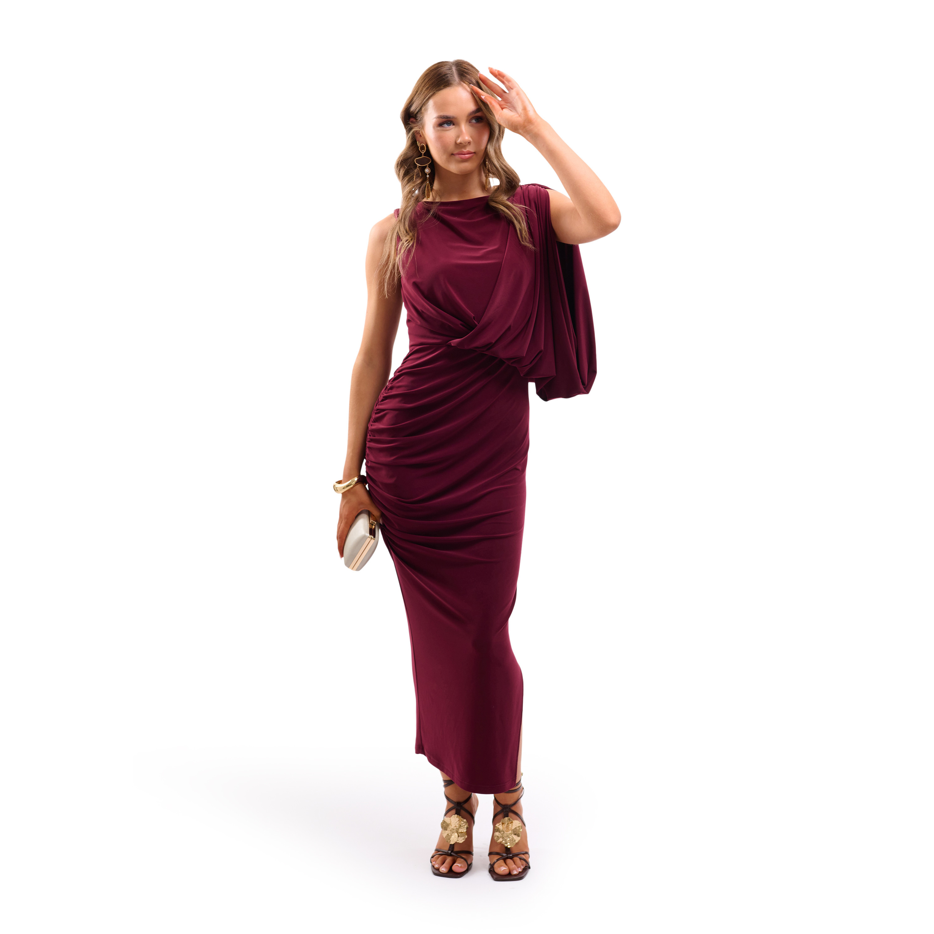FAIA Draped Column Women's Midi Dress-women-clothing-dresses-image-5