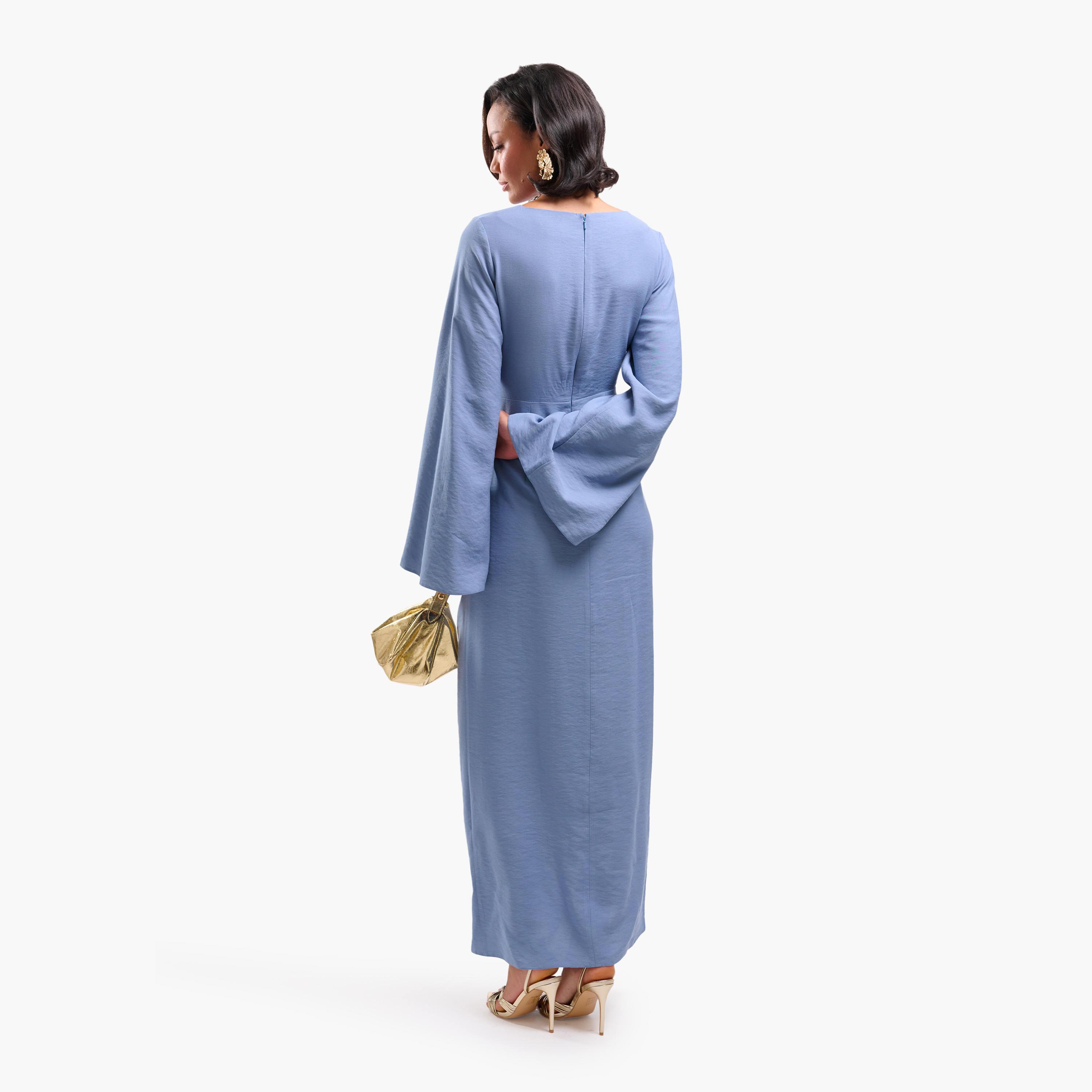 FAIA Flared Sleeves Wrap Women's Maxi Dress-women-clothing-dresses-image-4