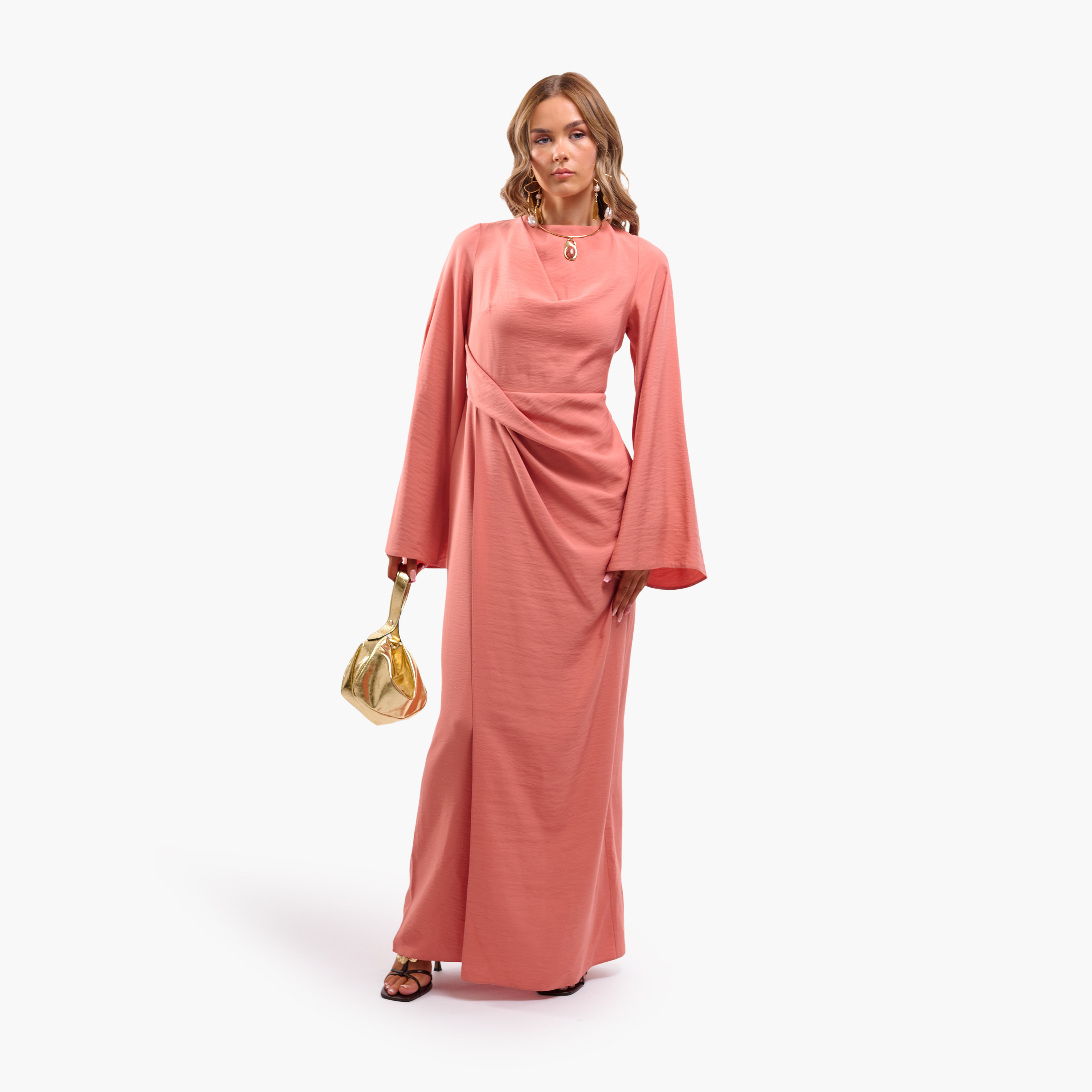 FAIA Flared Sleeves Wrap Women's Maxi Dress-women-clothing-dresses-image-7