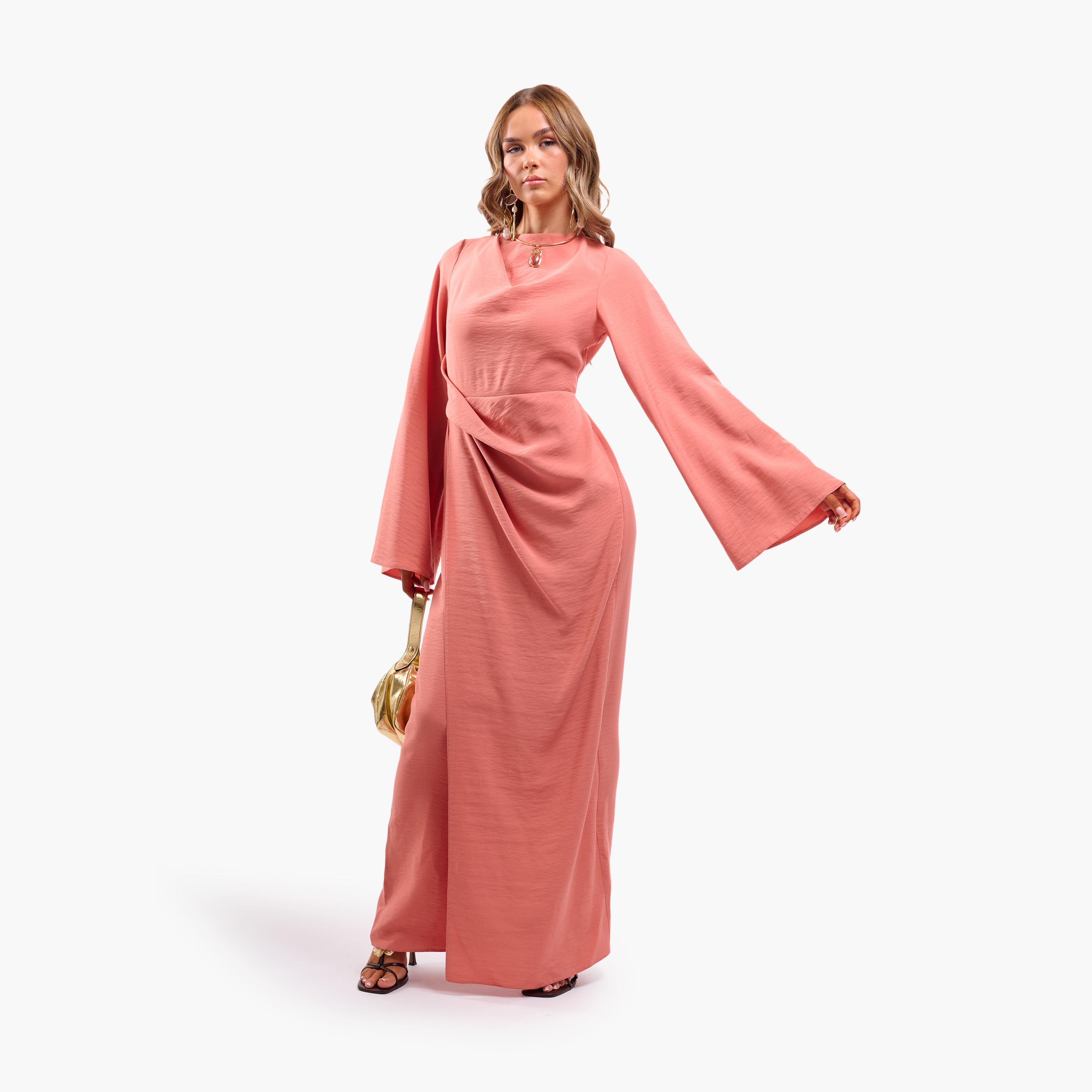 FAIA Flared Sleeves Wrap Women's Maxi Dress-women-clothing-dresses-image-8