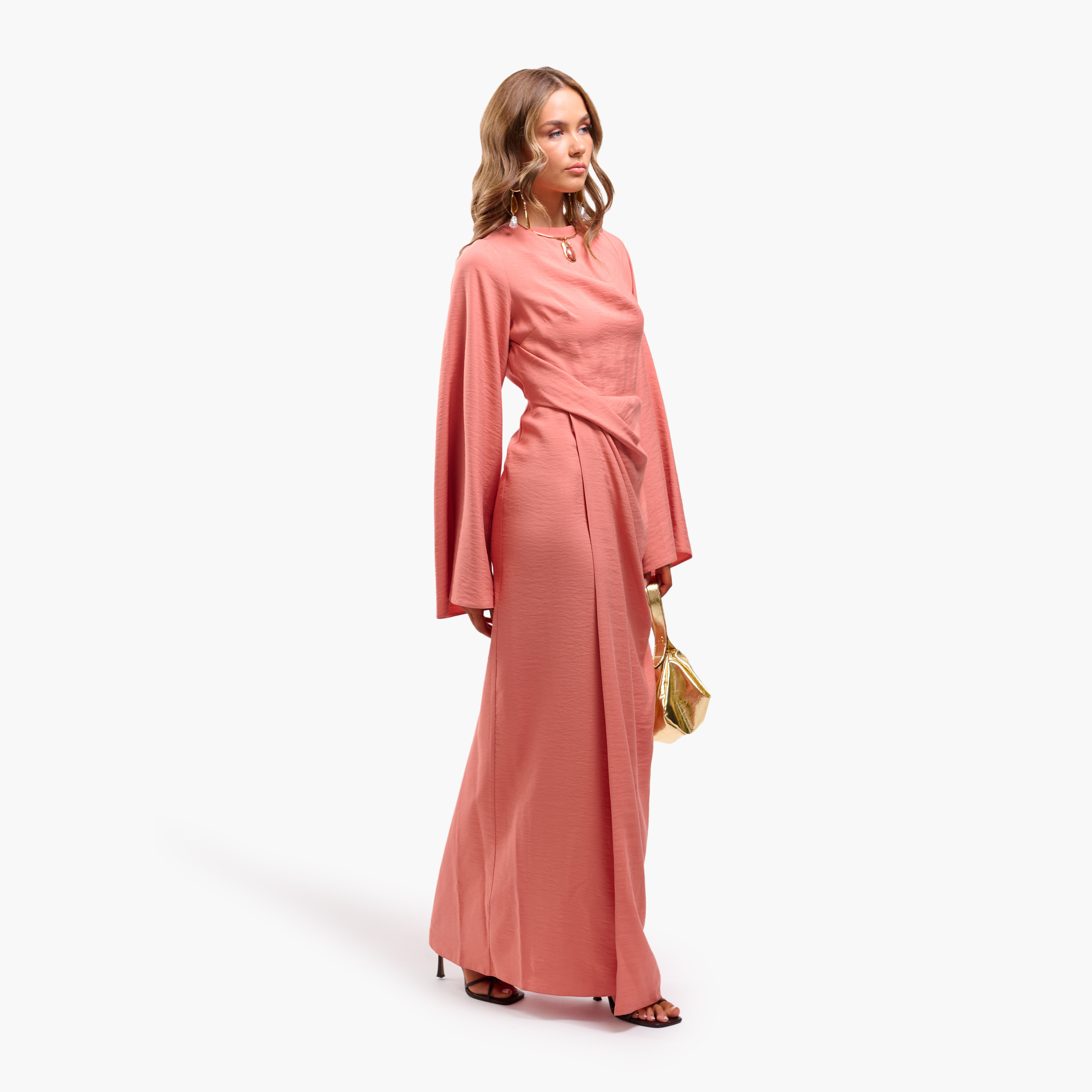 FAIA Flared Sleeves Wrap Women's Maxi Dress-women-clothing-dresses-image-9