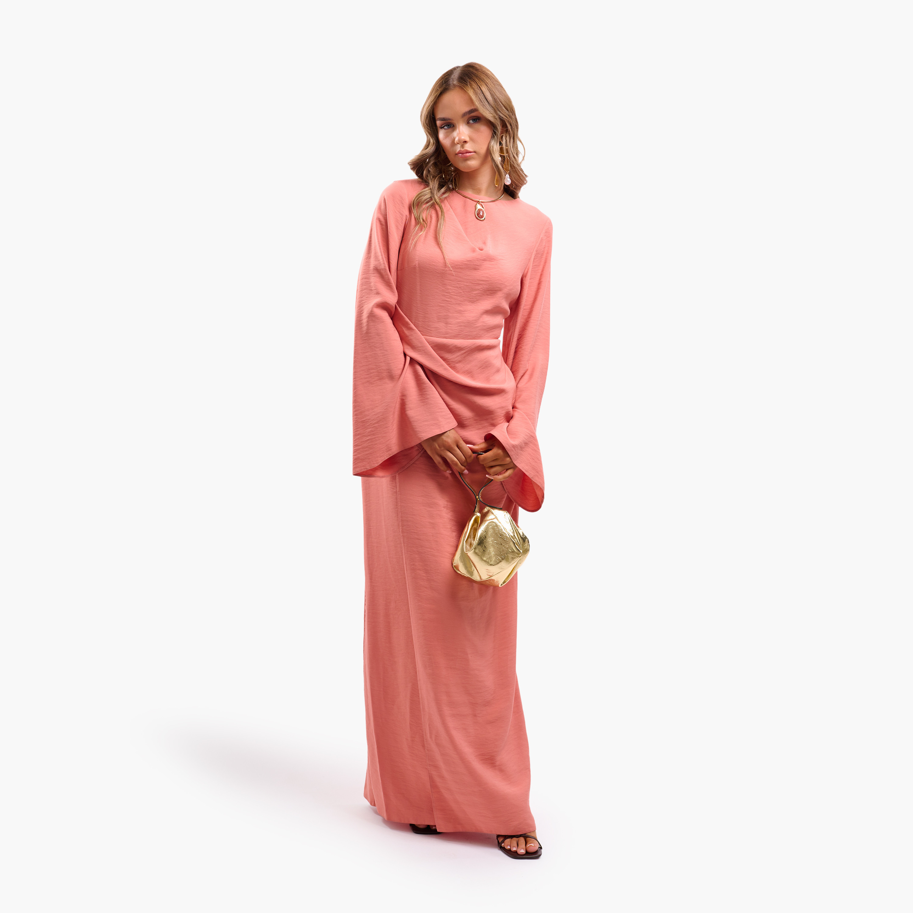 FAIA Flared Sleeves Wrap Women's Maxi Dress-women-clothing-dresses-image-11