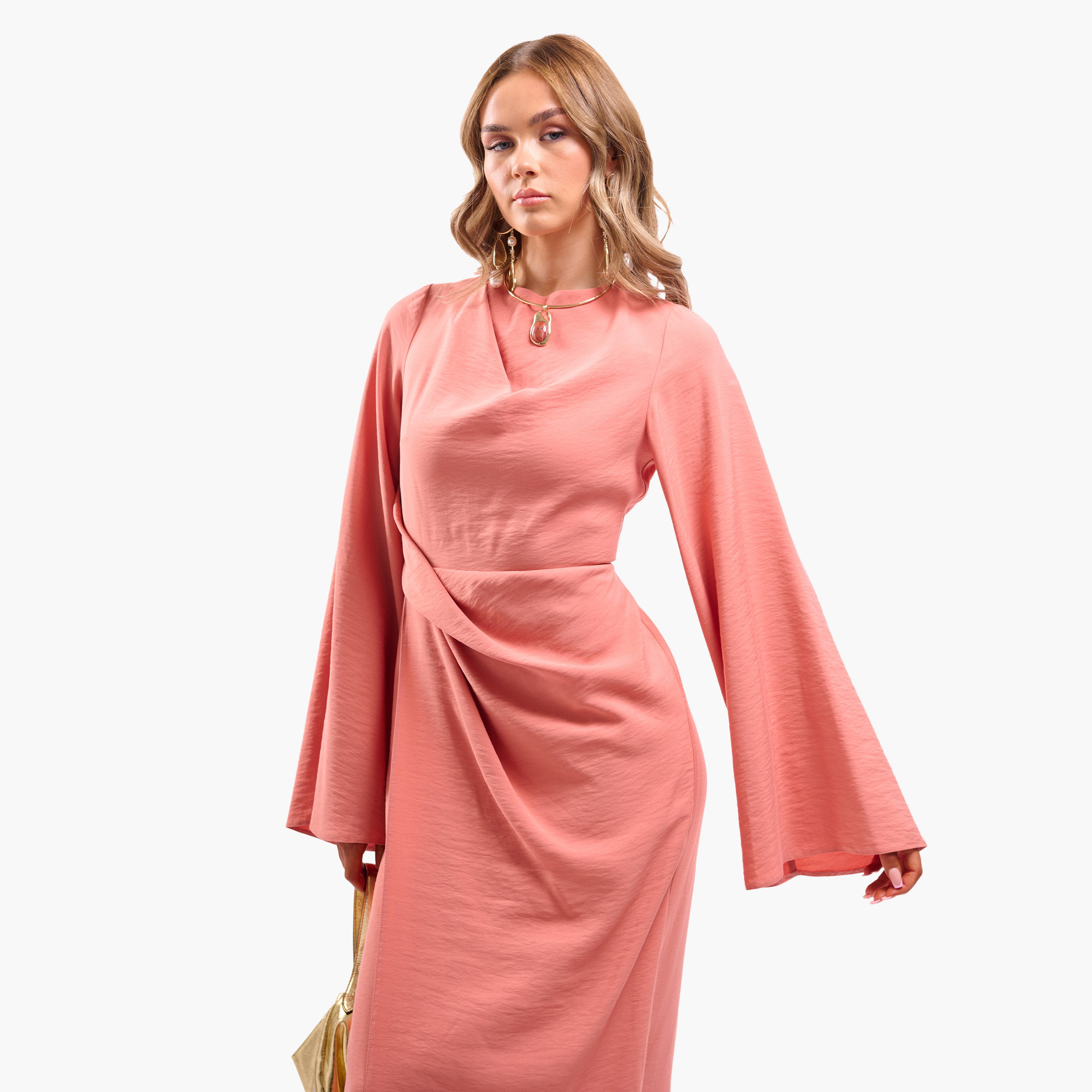 FAIA Flared Sleeves Wrap Women's Maxi Dress-women-clothing-dresses-image-12