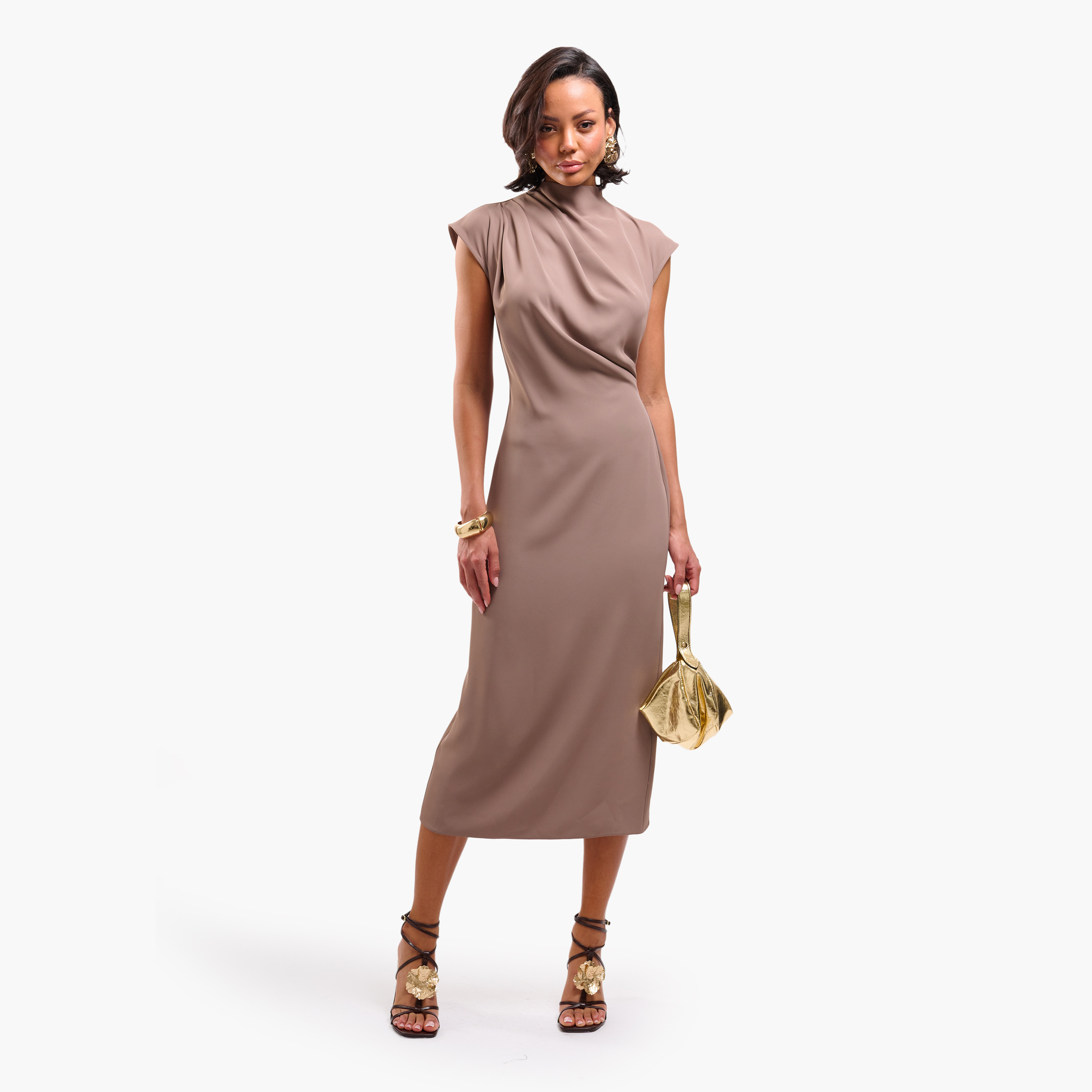 فستان ميدي نسائي مستقيم بياقة عالية من فايا-women-clothing-dresses-image-3
