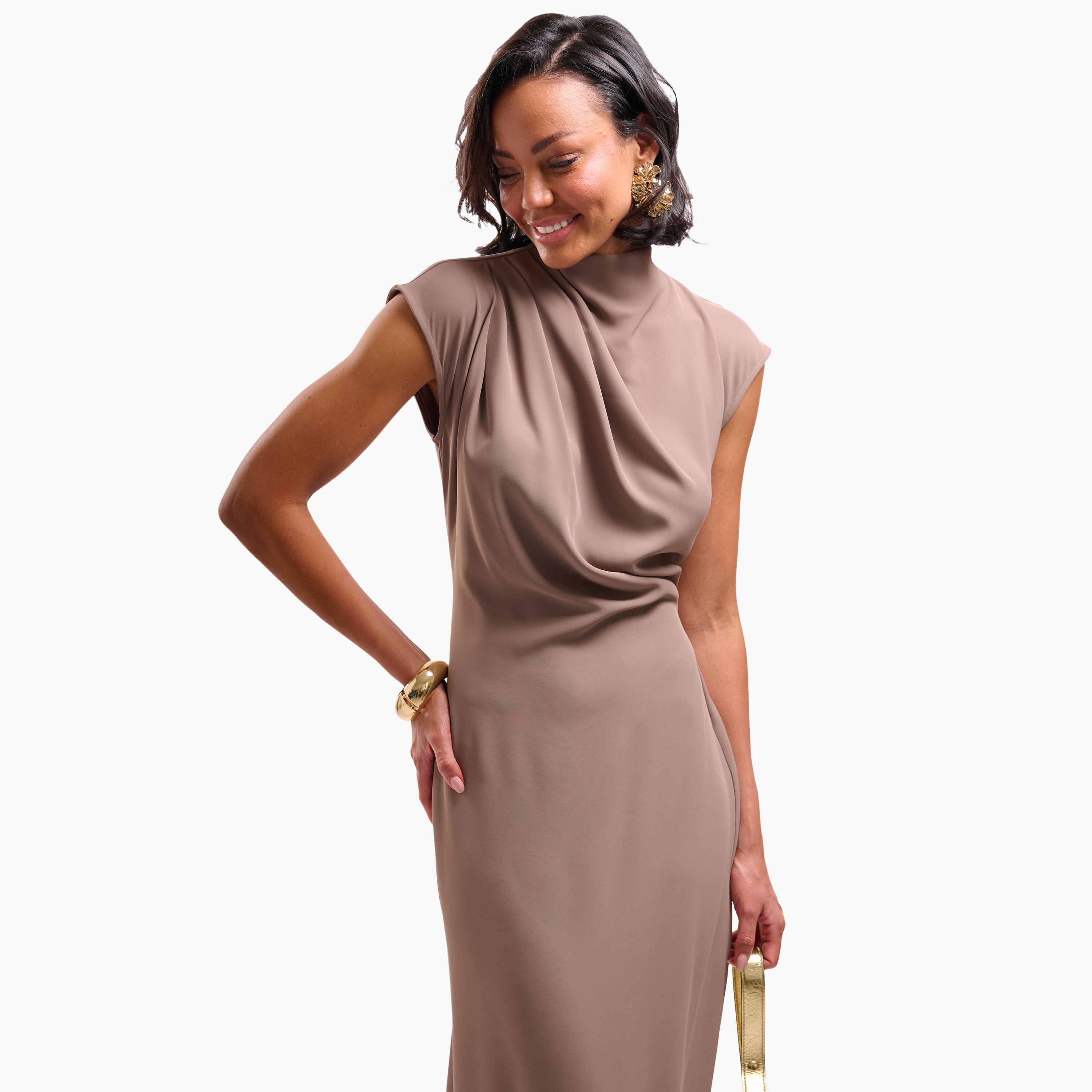 فستان ميدي نسائي مستقيم بياقة عالية من فايا-women-clothing-dresses-image-6