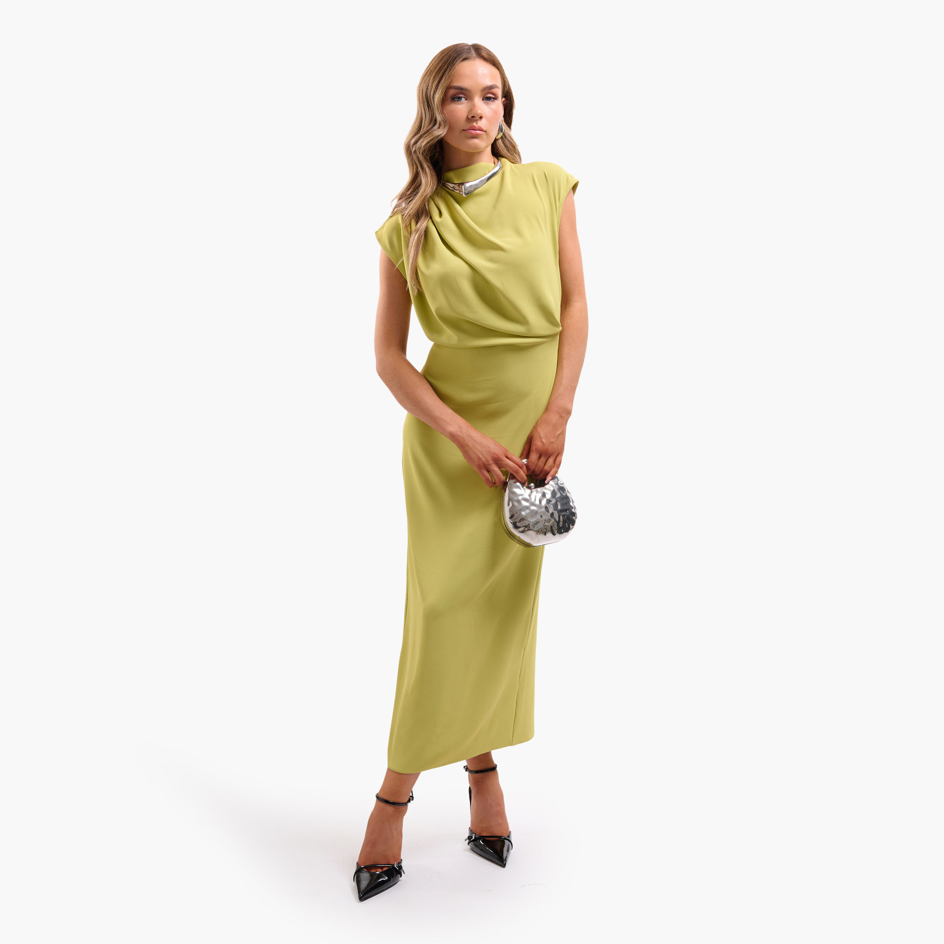 فستان ميدي نسائي مستقيم بياقة عالية من فايا-women-clothing-dresses-image-7