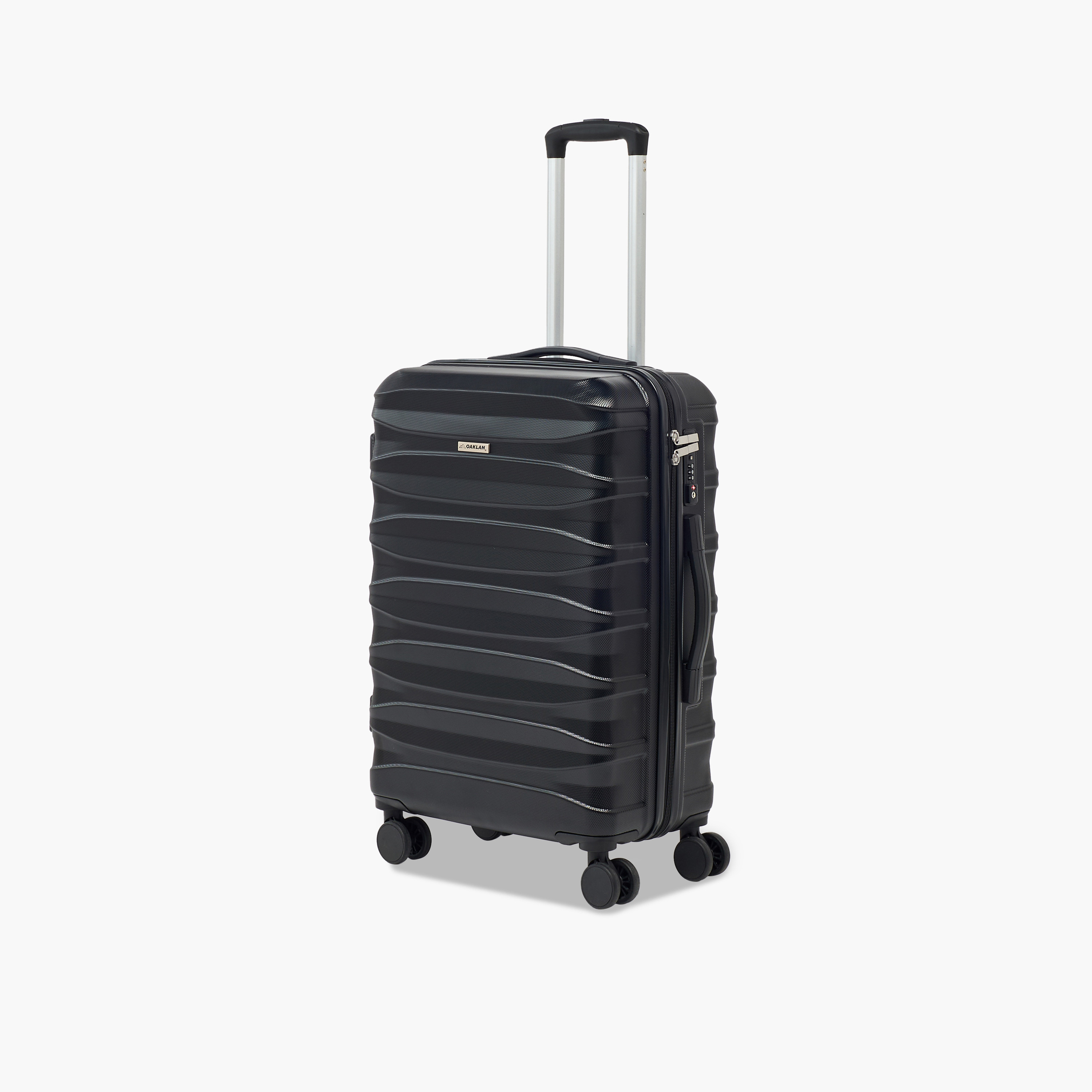 Oaklan by Shoexpress Textured Hardcase Luggage Trolley with Retractable Handle - Cabin-travel-luggagesandbags-luggage-image-3