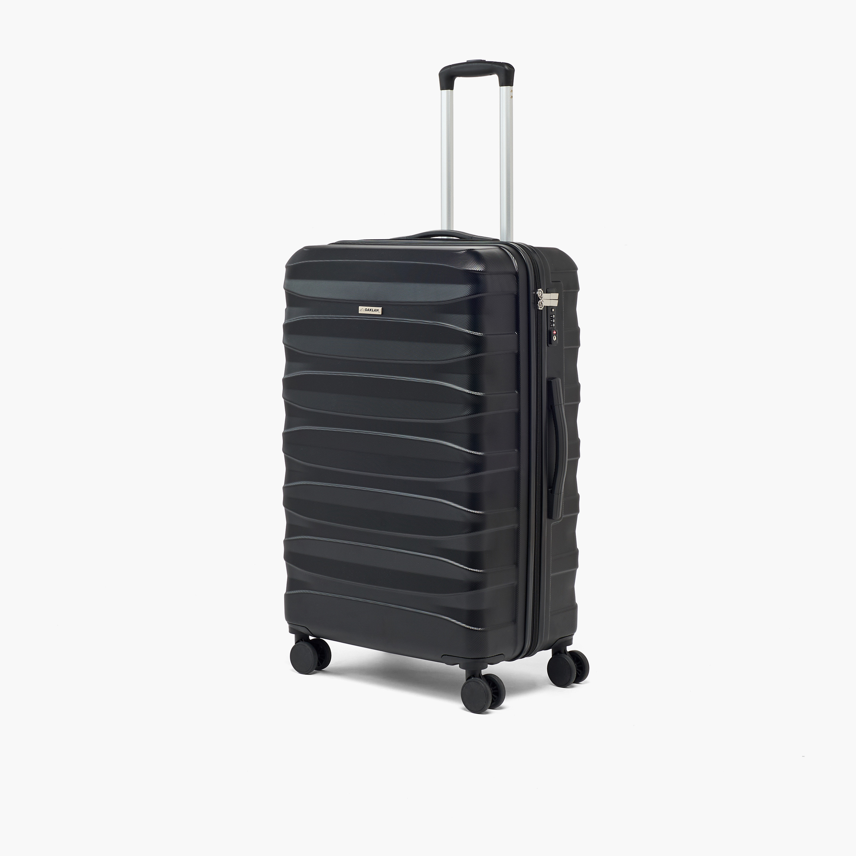 Oaklan by Shoexpress Textured Hardcase Luggage Trolley with Retractable Handle - Cabin-travel-luggagesandbags-luggage-image-4