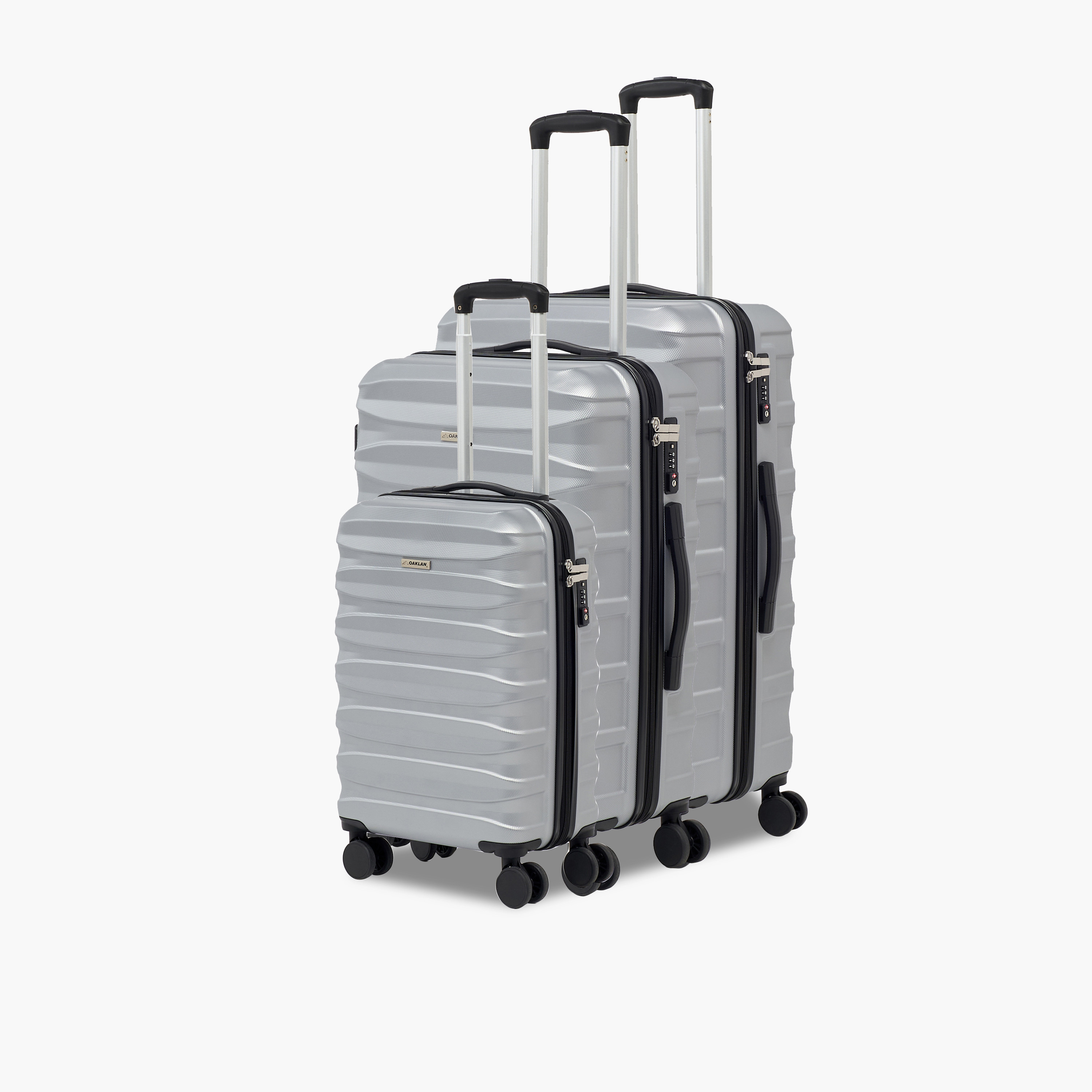 Oaklan by Shoexpress Textured Hardcase Luggage Trolley with Retractable Handle - Cabin-travel-luggagesandbags-luggage-image-1