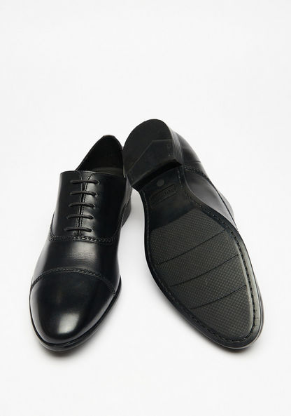 Duchini Men's Weave Detail Oxford Shoes with Lace-Up Closure