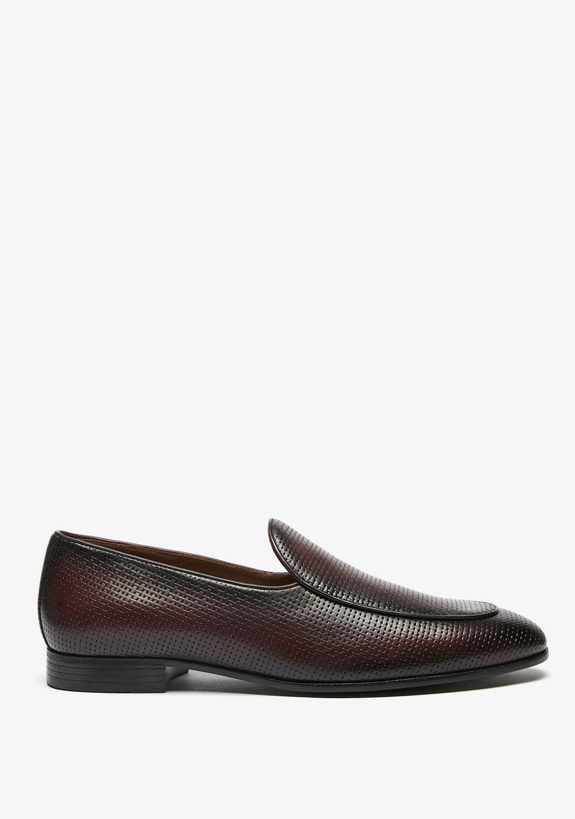 Duchini Men's Textured Slip-On Loafers-Loafers-image-3