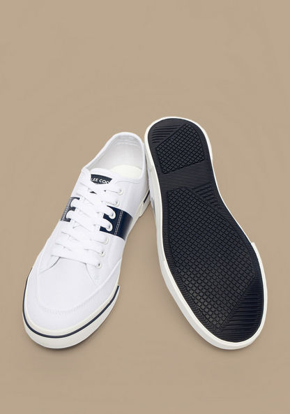 Lee Cooper Men's Solid Canvas Shoes with Lace-Up Closure